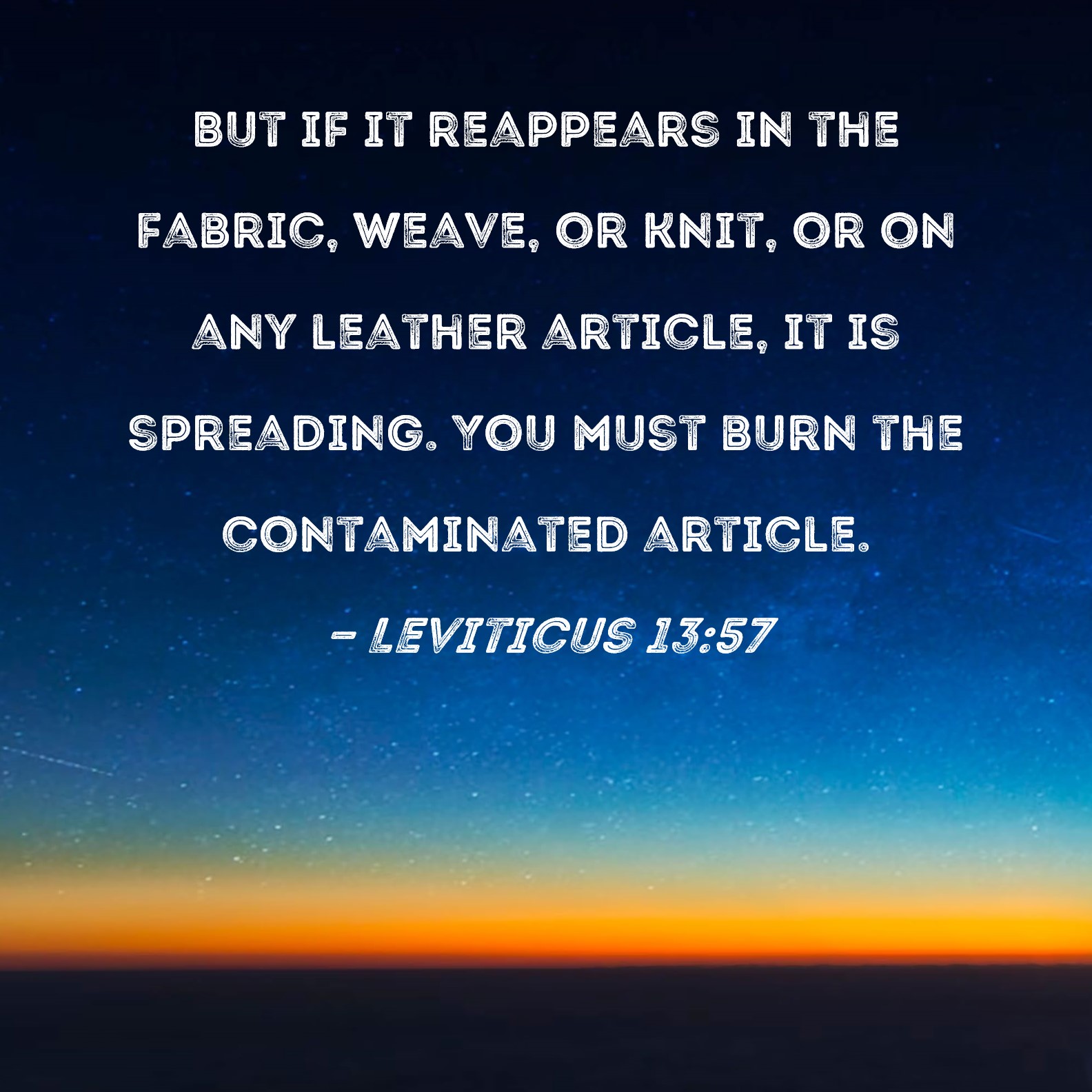 Leviticus 1357 But If It Reappears In The Fabric Weave Or Knit Or