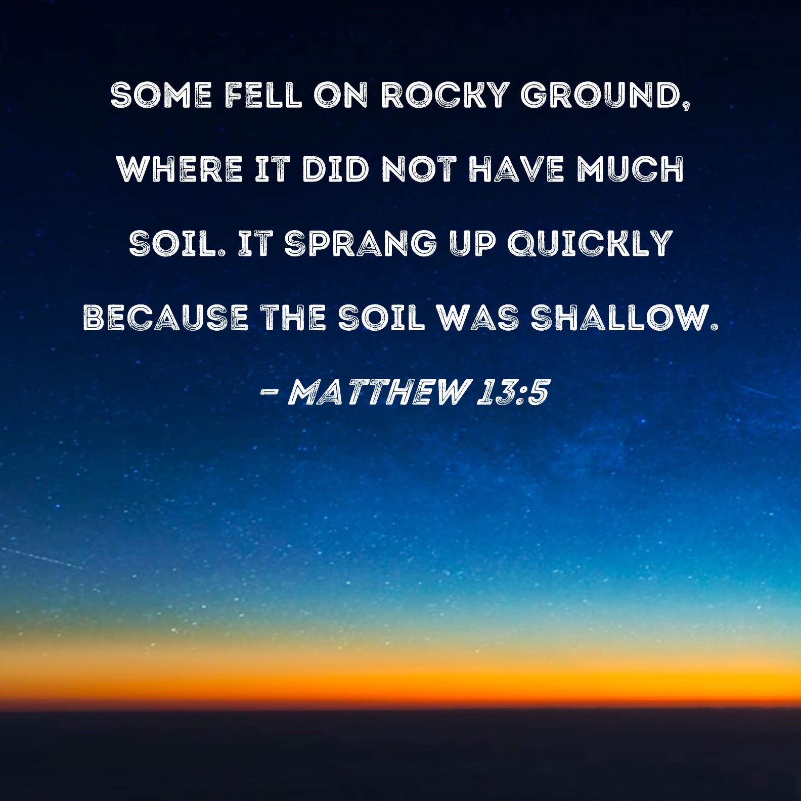 Matthew 13 5 Some Fell On Rocky Ground Where It Did Not Have Much Soil 