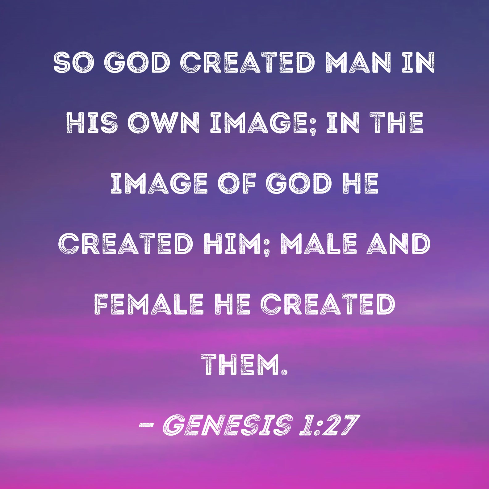 Genesis 1 27 So God Created Man In His Own Image In The Image Of God 