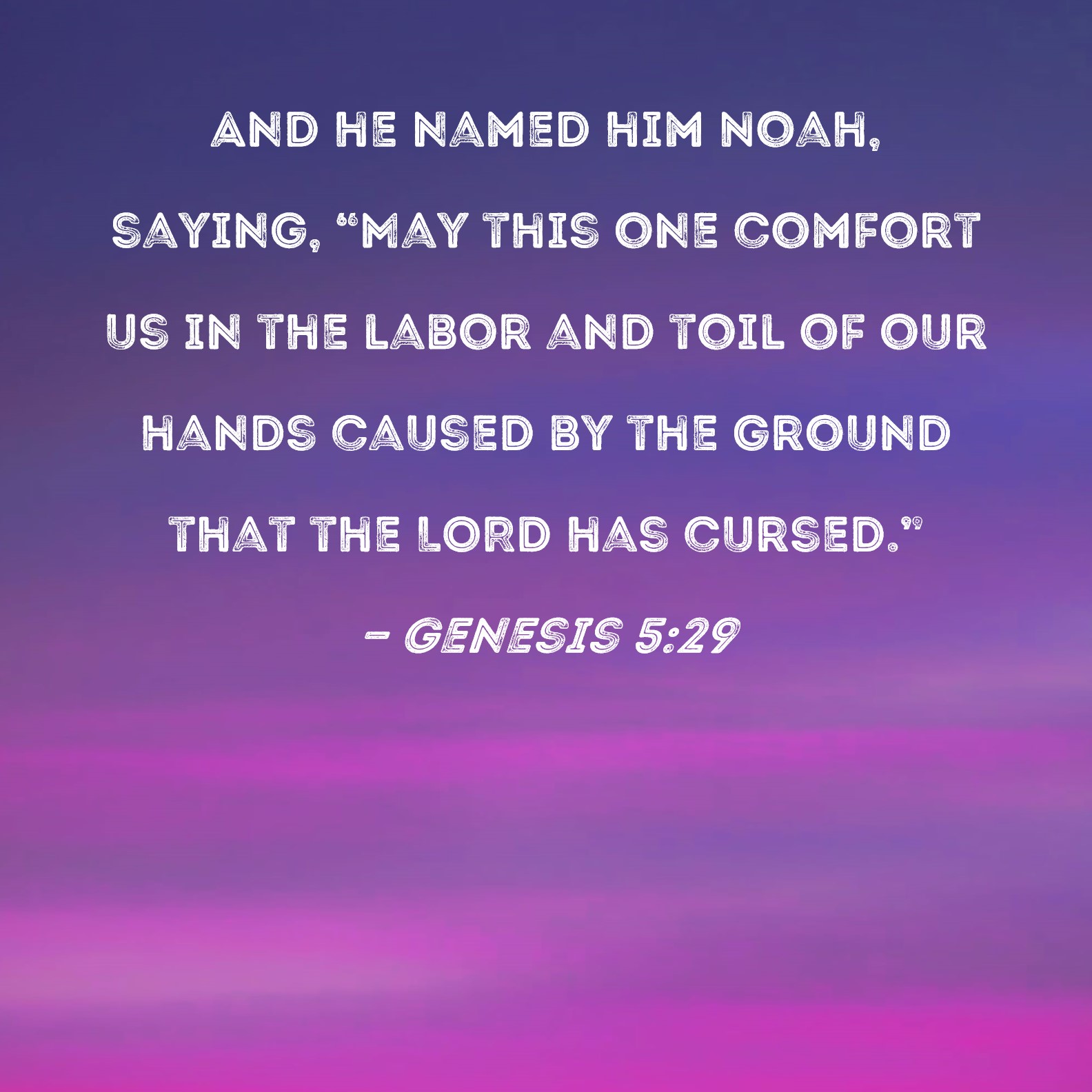 Genesis 5 29 And He Named Him Noah Saying May This One Comfort Us In 