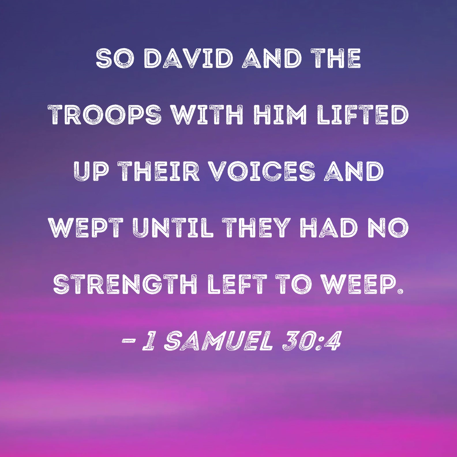 1 Samuel 30 4 So David And The Troops With Him Lifted Up Their Voices 