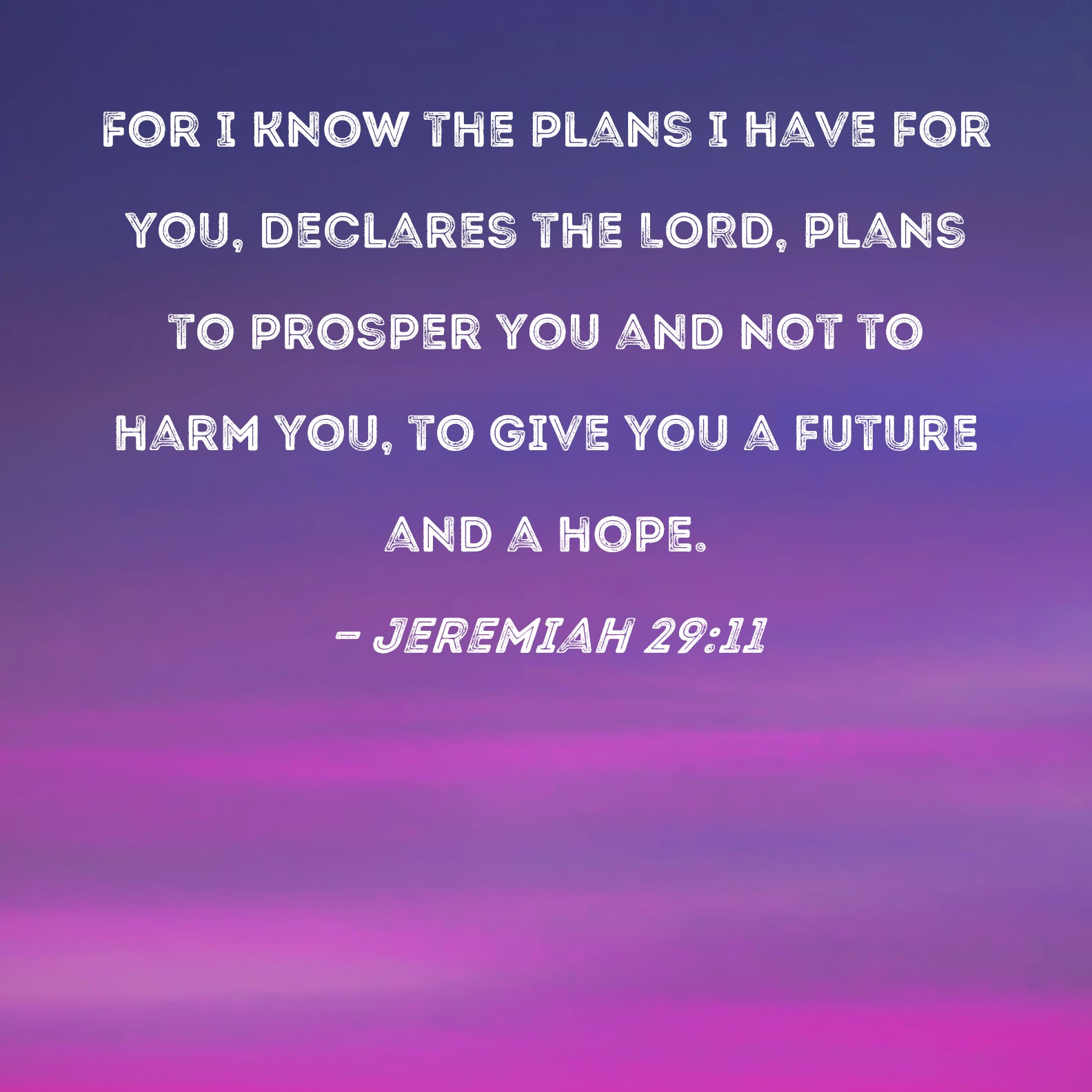 Jeremiah 29 11 For I Know The Plans I Have For You Declares The LORD 