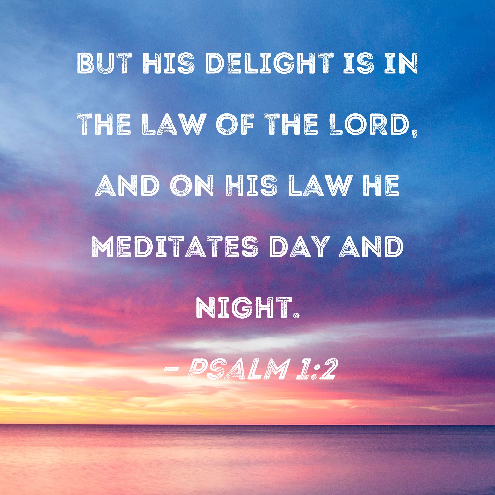 Psalm 1:2 But his delight is in the Law of the LORD, and on His law he ...