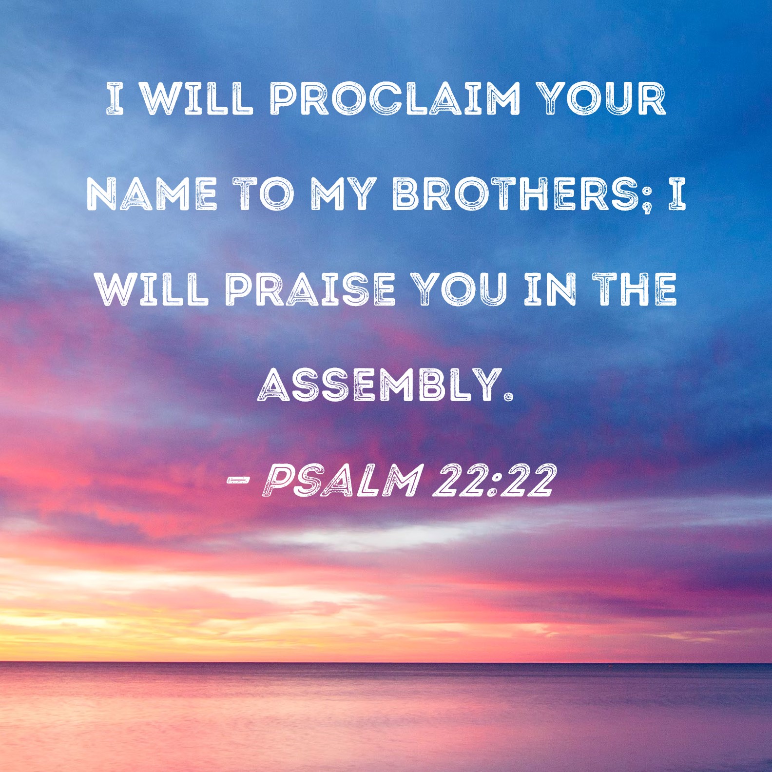 Psalm 22 22 I Will Proclaim Your Name To My Brothers I Will Praise You 