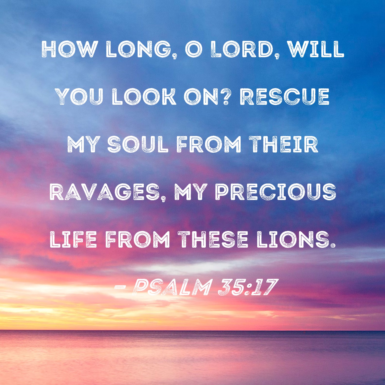 Psalm 35 17 How Long O Lord Will You Look On Rescue My Soul From 