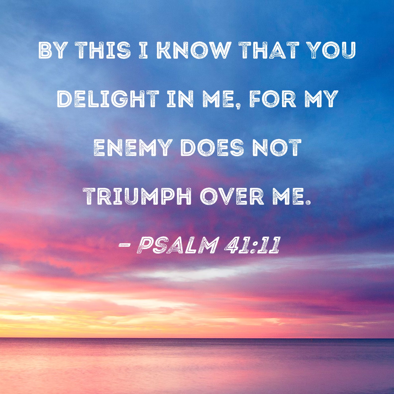 Psalm 41:11 By this I know that You delight in me, for my enemy does ...