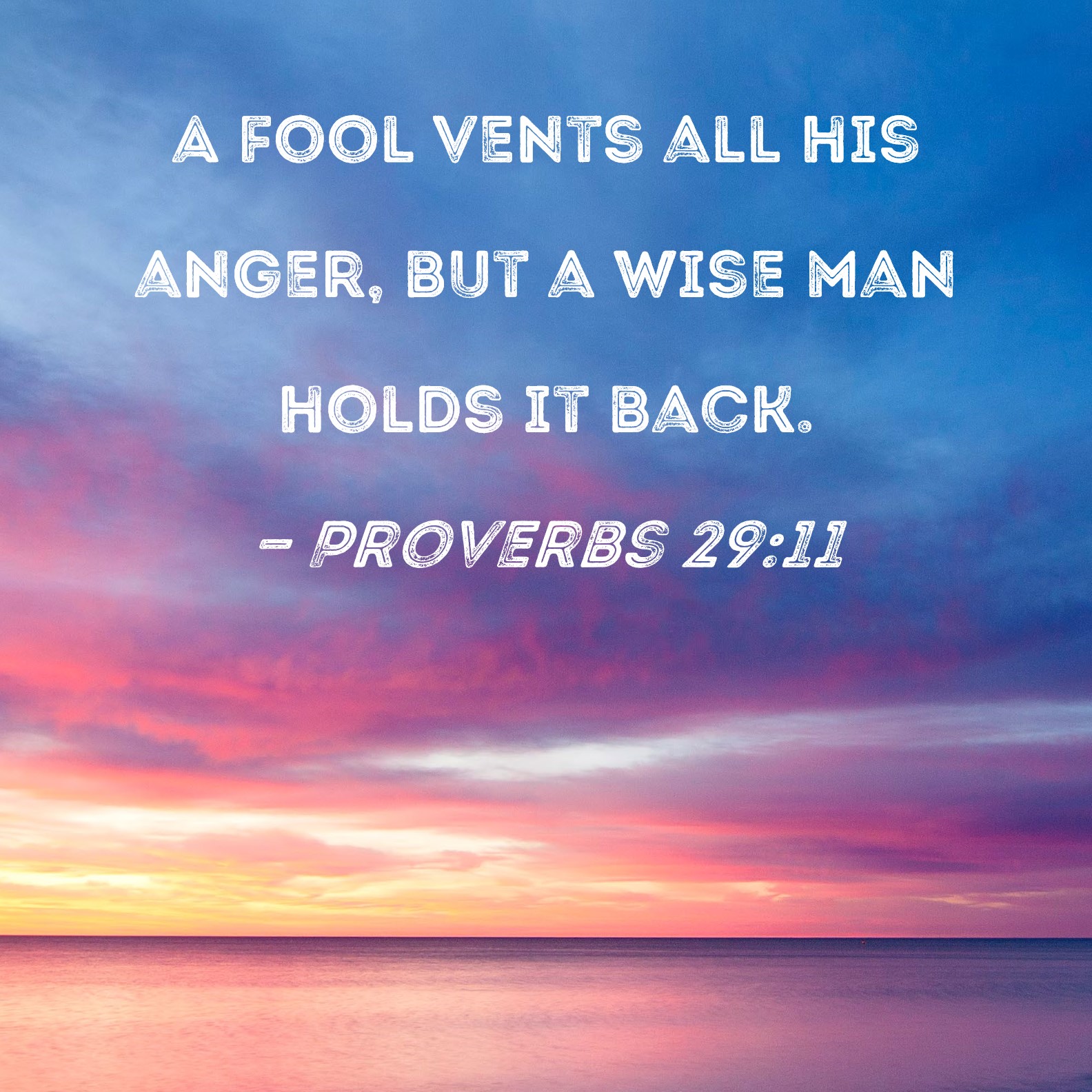 Proverbs 29 11 A Fool Vents All His Anger But A Wise Man Holds It Back 