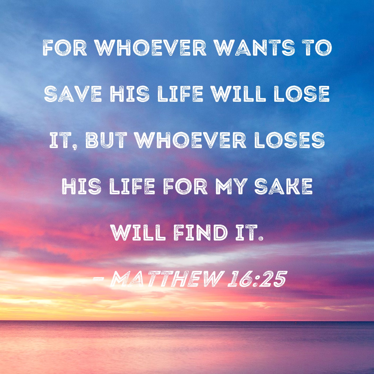 Matthew 16 25 For Whoever Wants To Save His Life Will Lose It But 