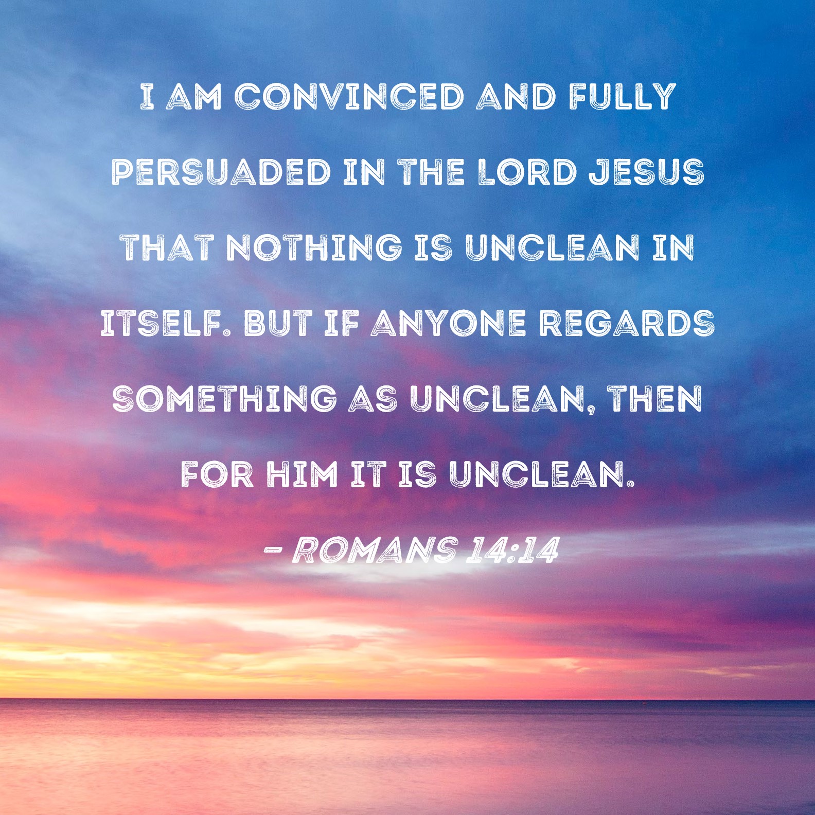 Romans 14 14 I Am Convinced And Fully Persuaded In The Lord Jesus That 