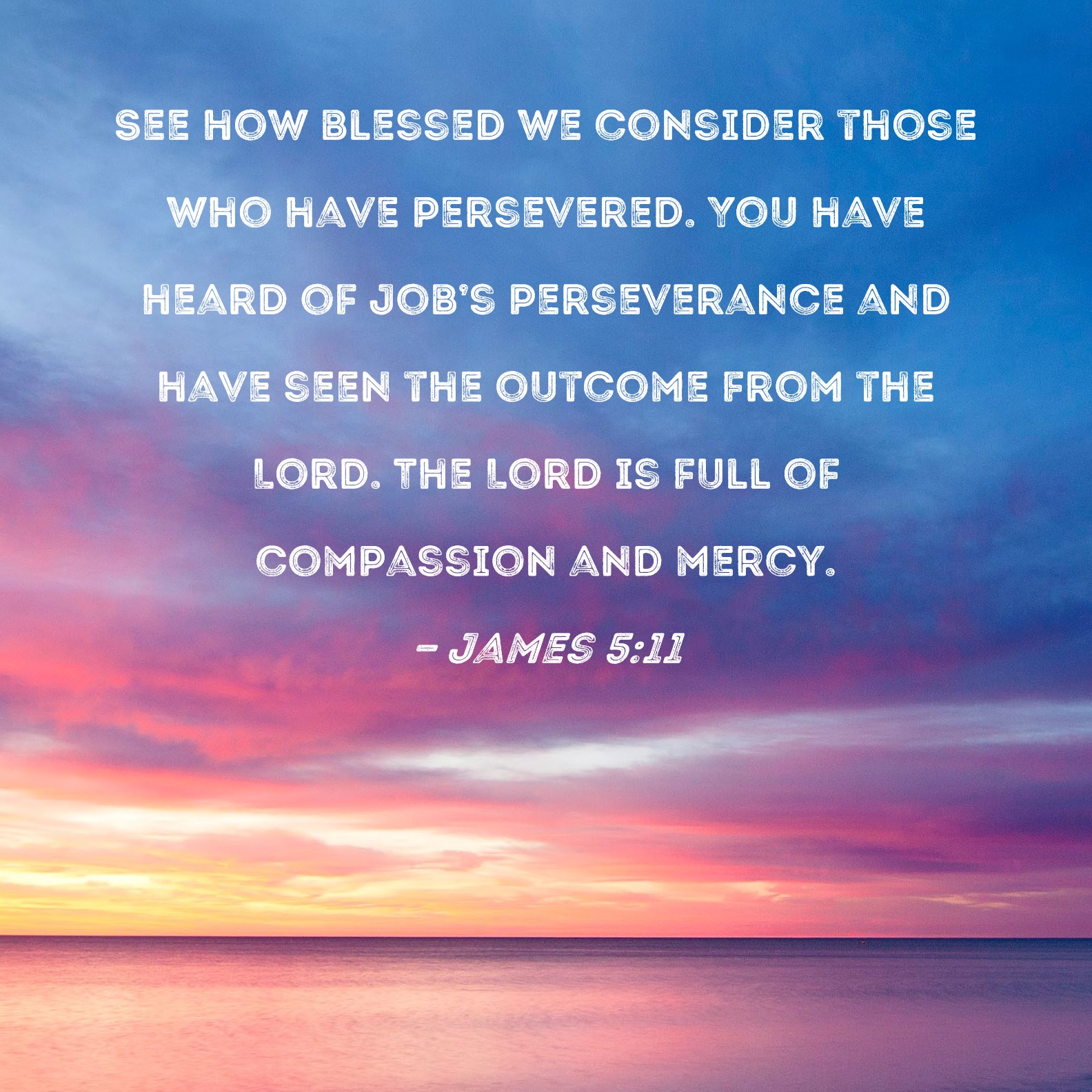 James 5:11 See how blessed we consider those who have persevered. You ...