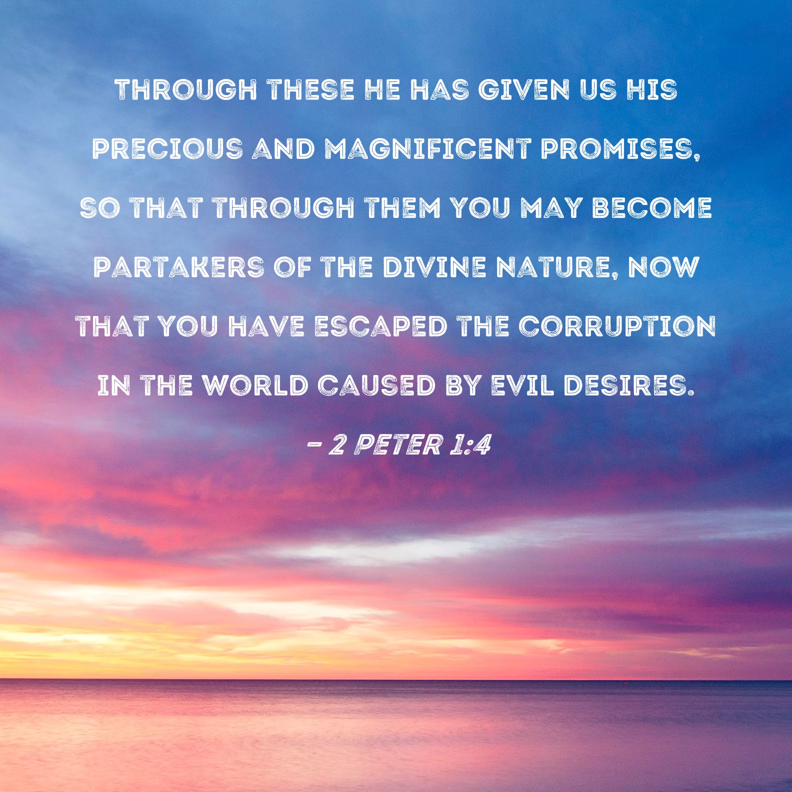 2 Peter 1 4 Through These He Has Given Us His Precious And Magnificent 