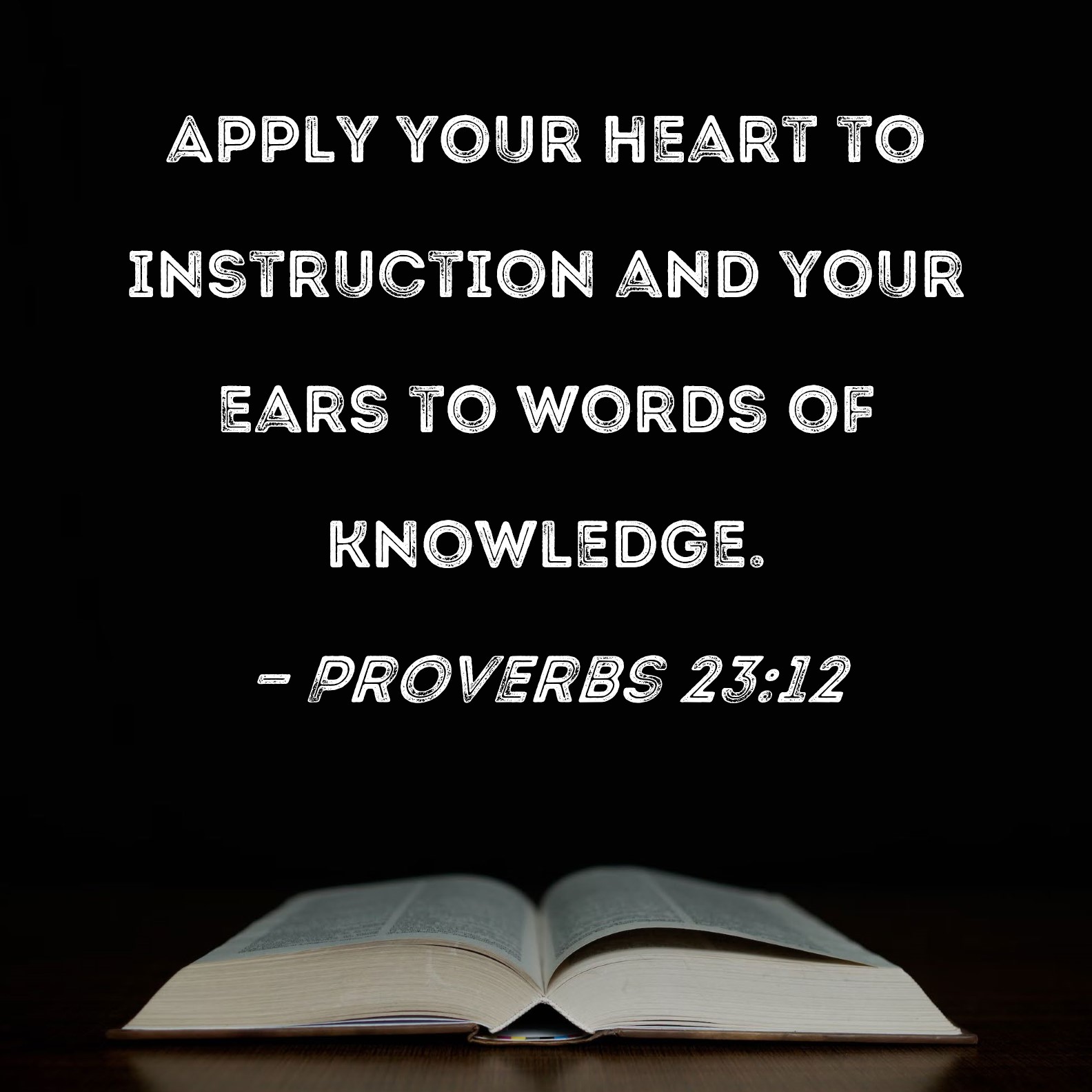 Proverbs 23:12 Apply your heart to instruction and your ears to words ...