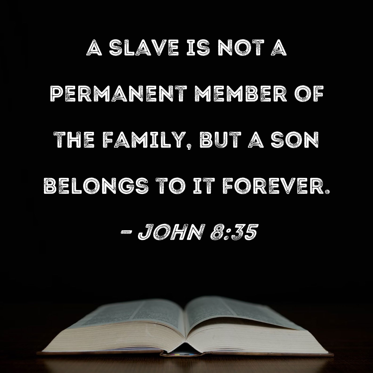 John 8 35 A Slave Is Not A Permanent Member Of The Family But A Son 