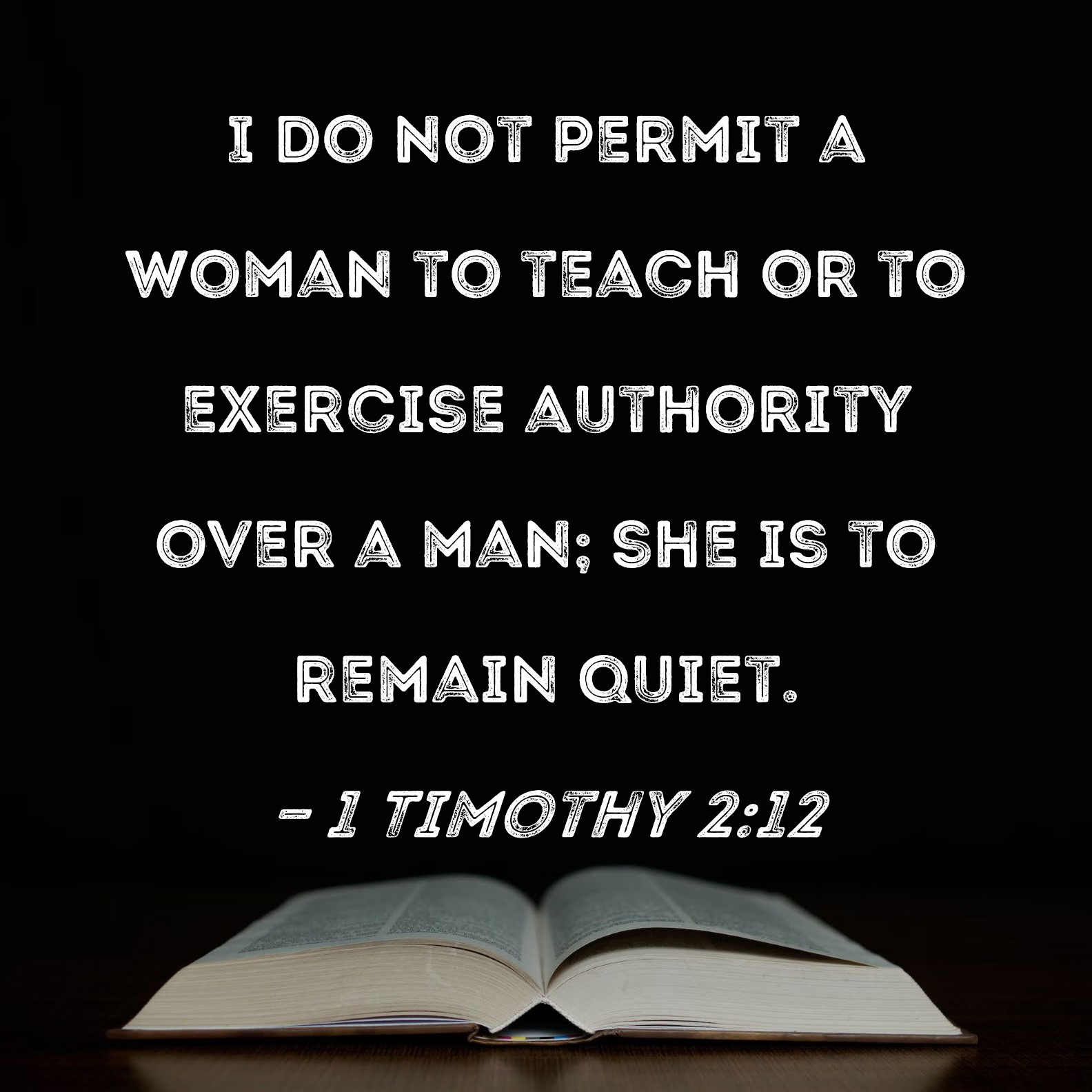 1 Timothy 2:12 I do not permit a woman to teach or to exercise ...