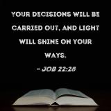 Job 22:28 Your decisions will be carried out, and light will shine