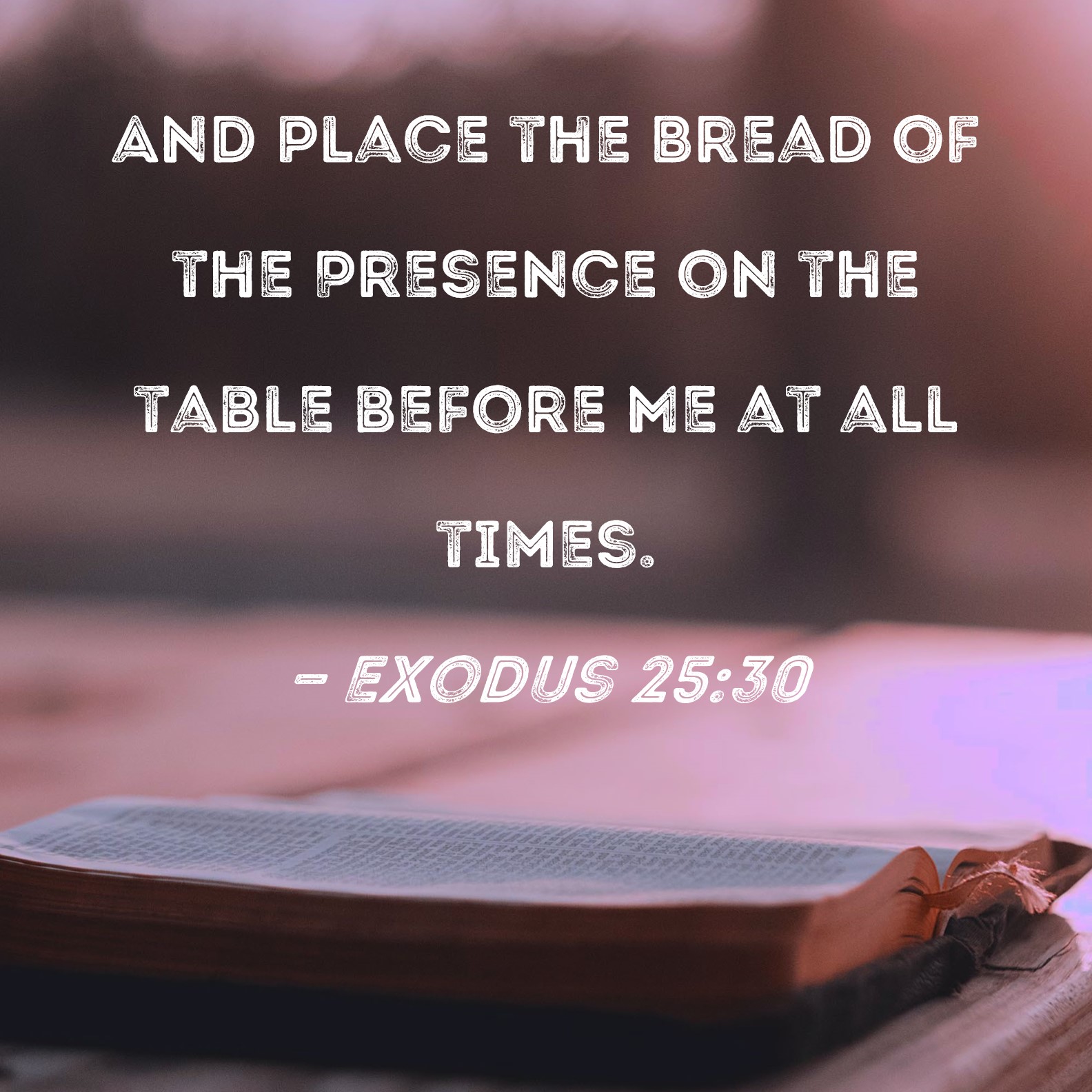 Exodus 25 30 And Place The Bread Of