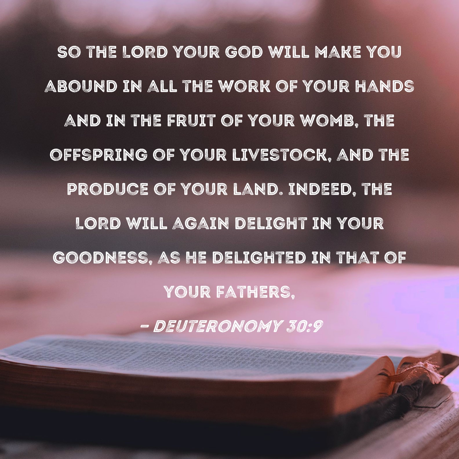 Deuteronomy 30 9 So The LORD Your God Will Make You Abound In All The 