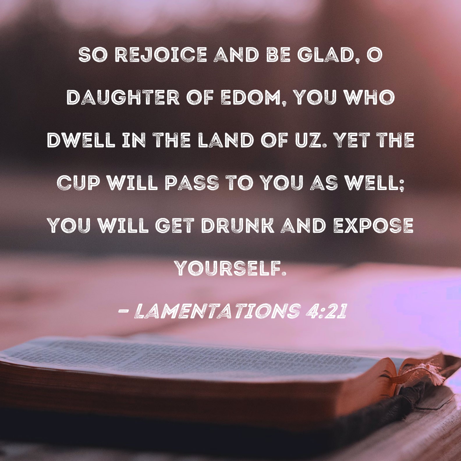 Lamentations 4:21 So rejoice and be glad