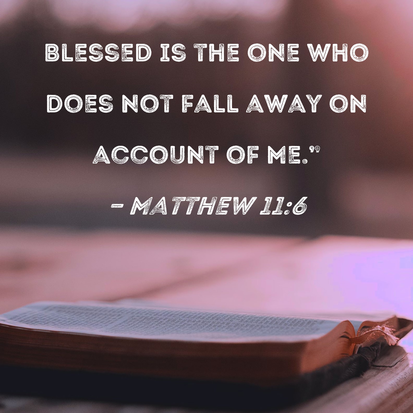 Matthew 11 6 Blessed Is The One Who Does Not Fall Away On Account Of Me 