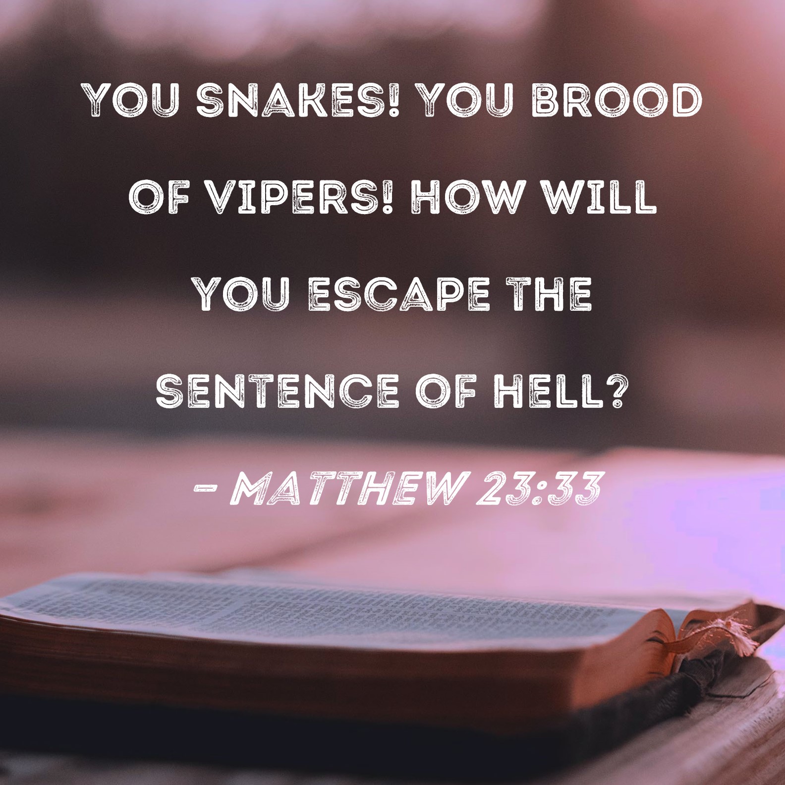 Matthew 23 33 You Snakes You Brood Of Vipers How Will You Escape The 