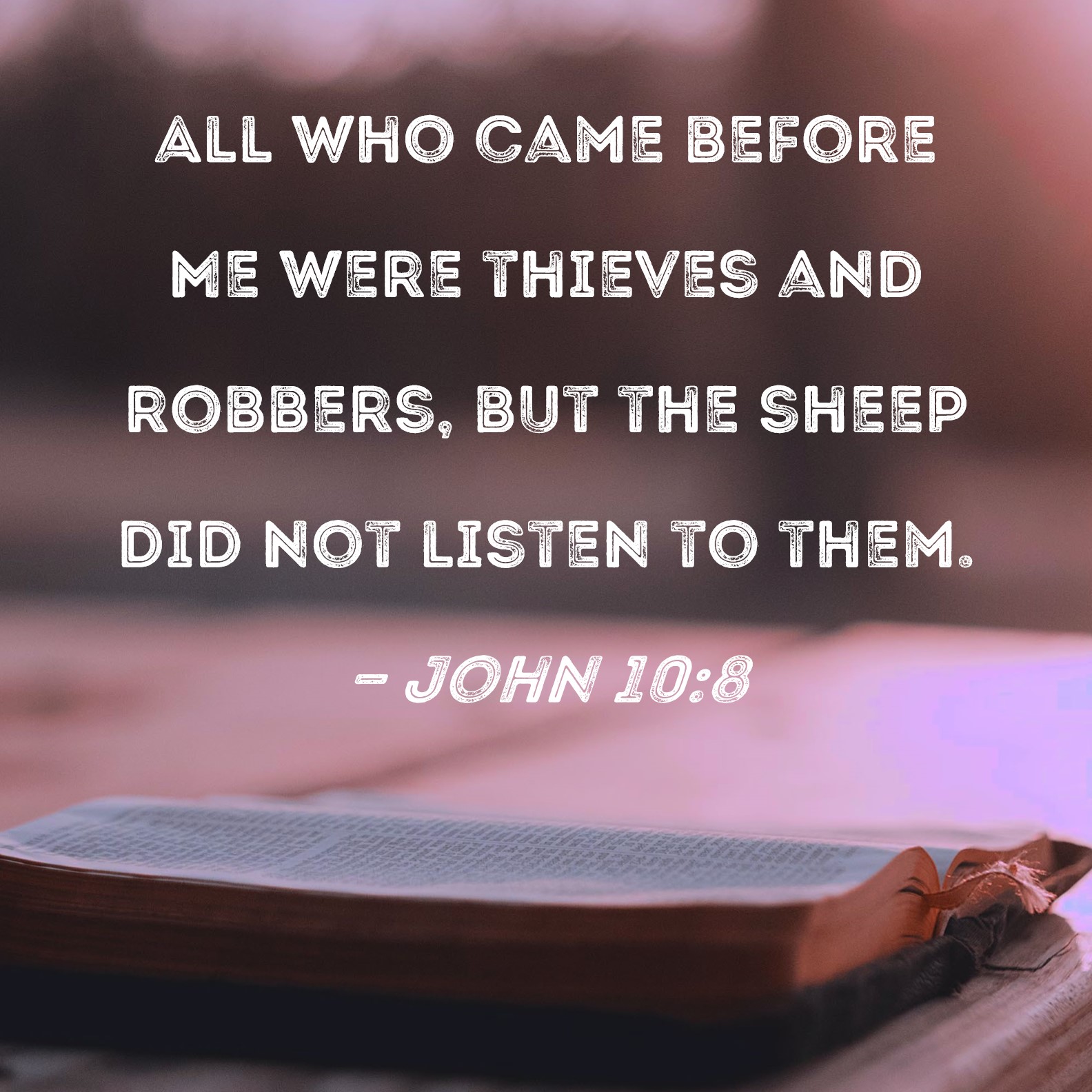 John 10 8 All Who Came Before Me Were Thieves And Robbers But The 