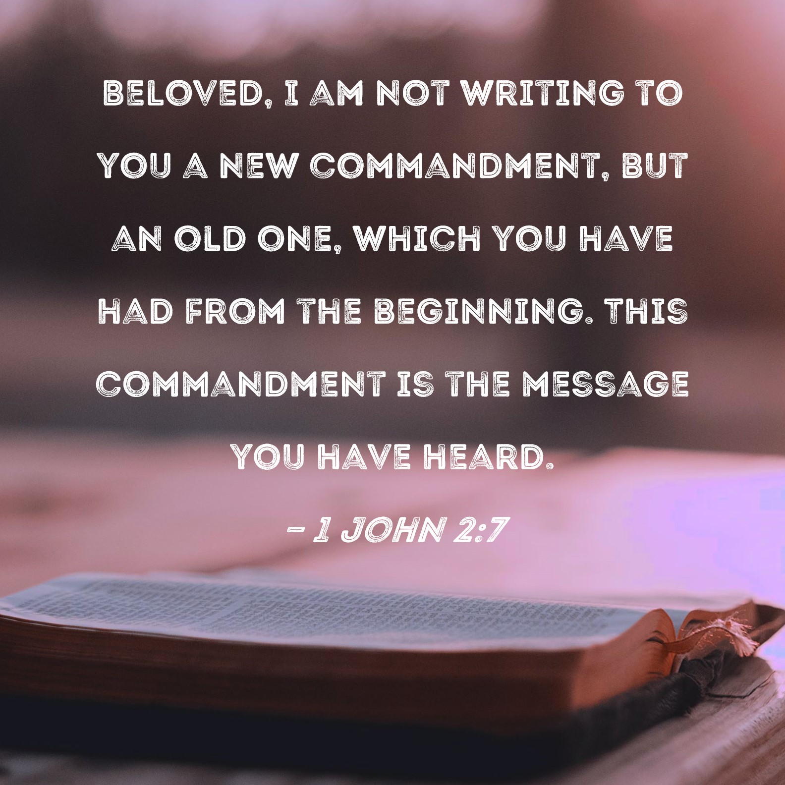 1 John 27 Beloved I Am Not Writing To You A New Commandment But An