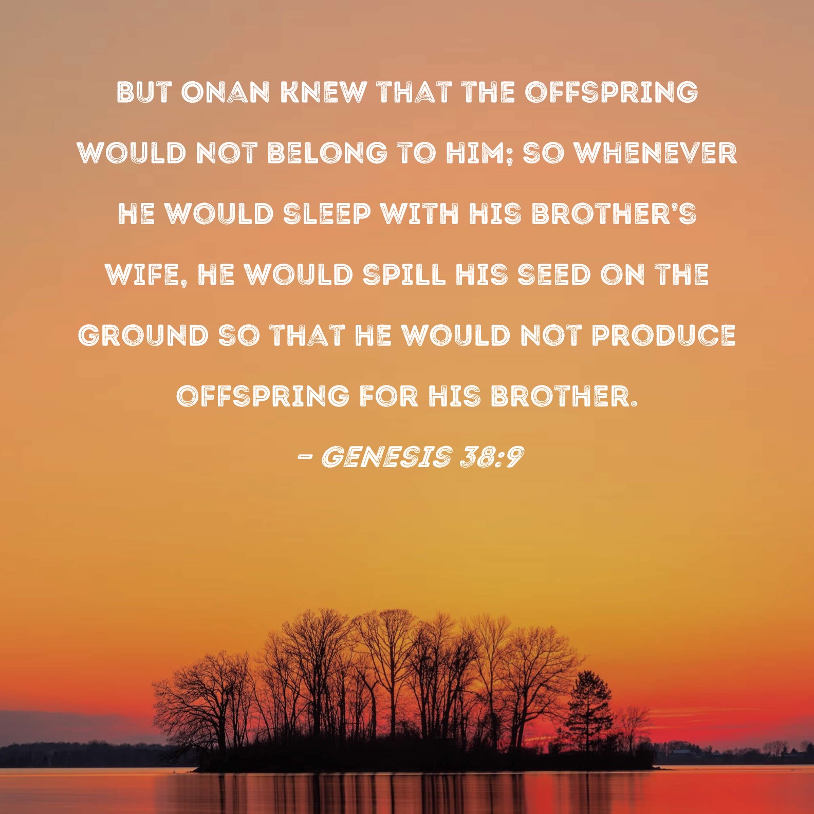 Genesis 38 9 But Onan Knew That The Offspring Would Not Belong To Him 