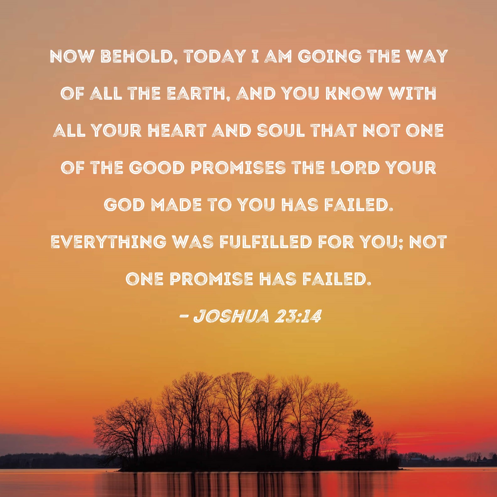 Joshua 23 14 Now Behold Today I Am Going The Way Of All The Earth And 