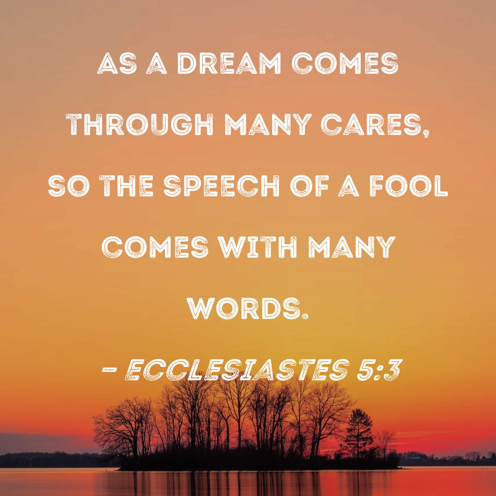 Ecclesiastes 5 3 As A Dream Comes Through Many Cares So The Speech Of 