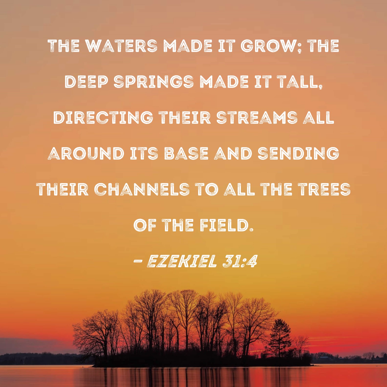 Ezekiel 31:4 The waters made it grow; the deep springs made it ...