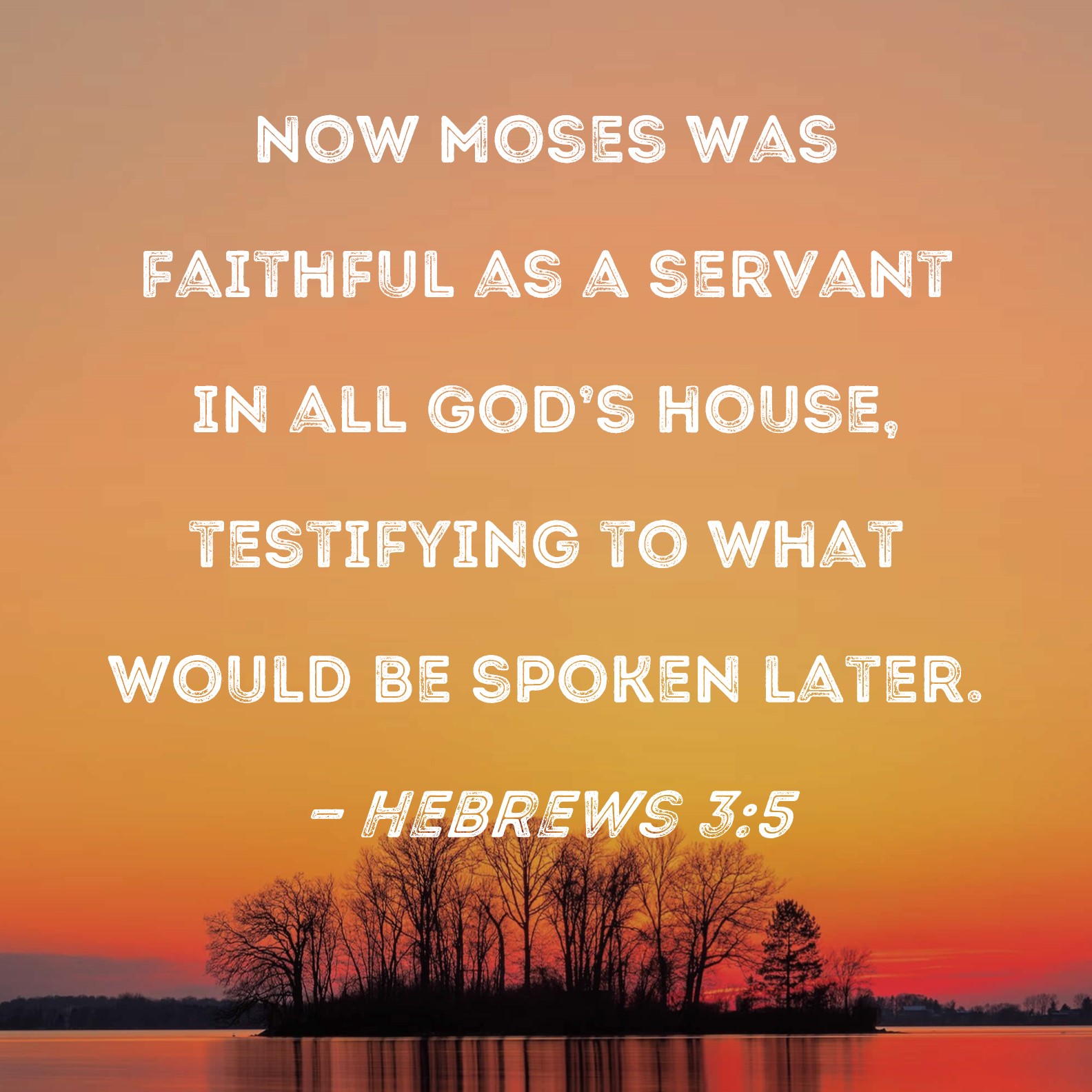 Hebrews 3 5 Now Moses Was Faithful As A Servant In All God s House 