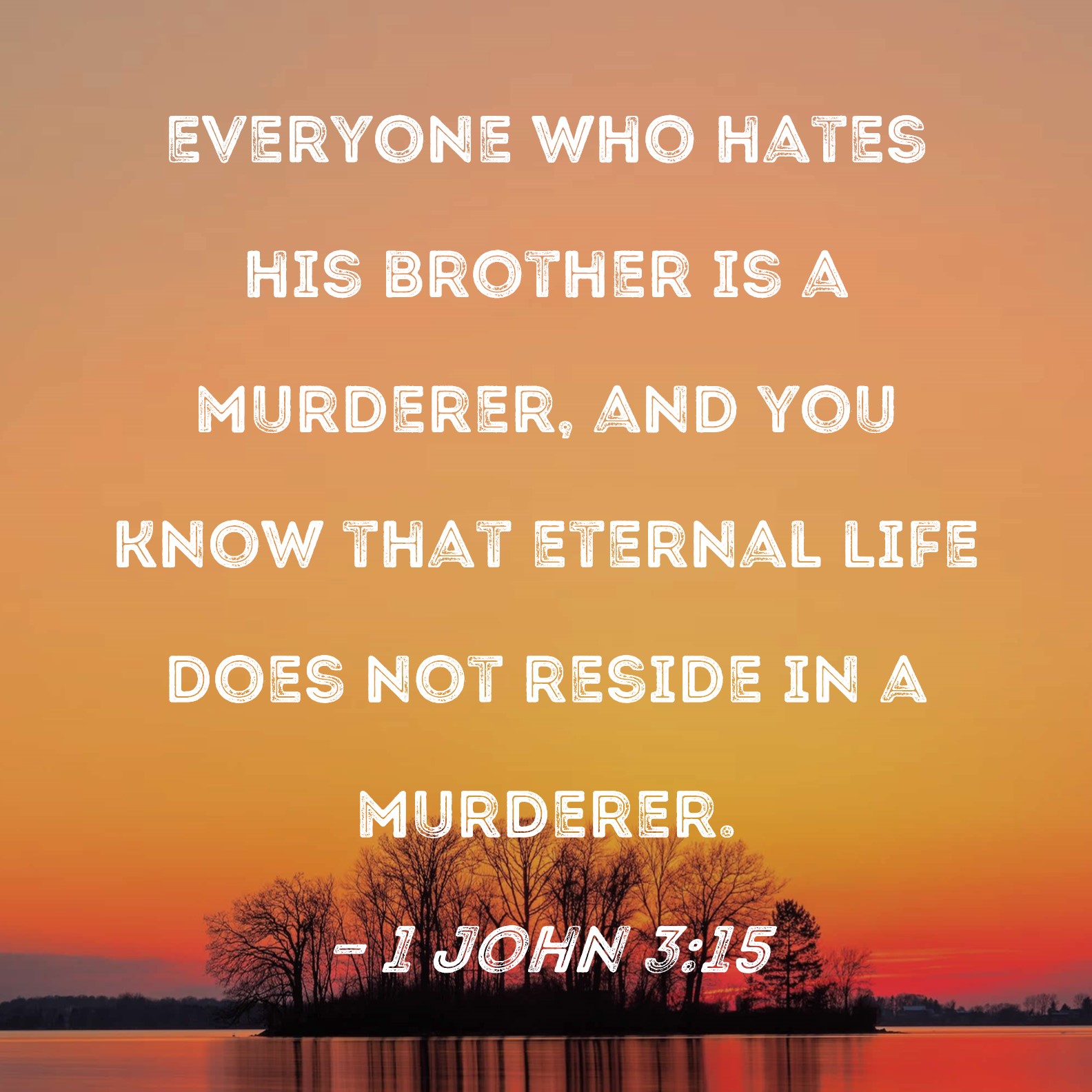 1 John 3 15 Everyone Who Hates His Brother Is A Murderer And You Know 