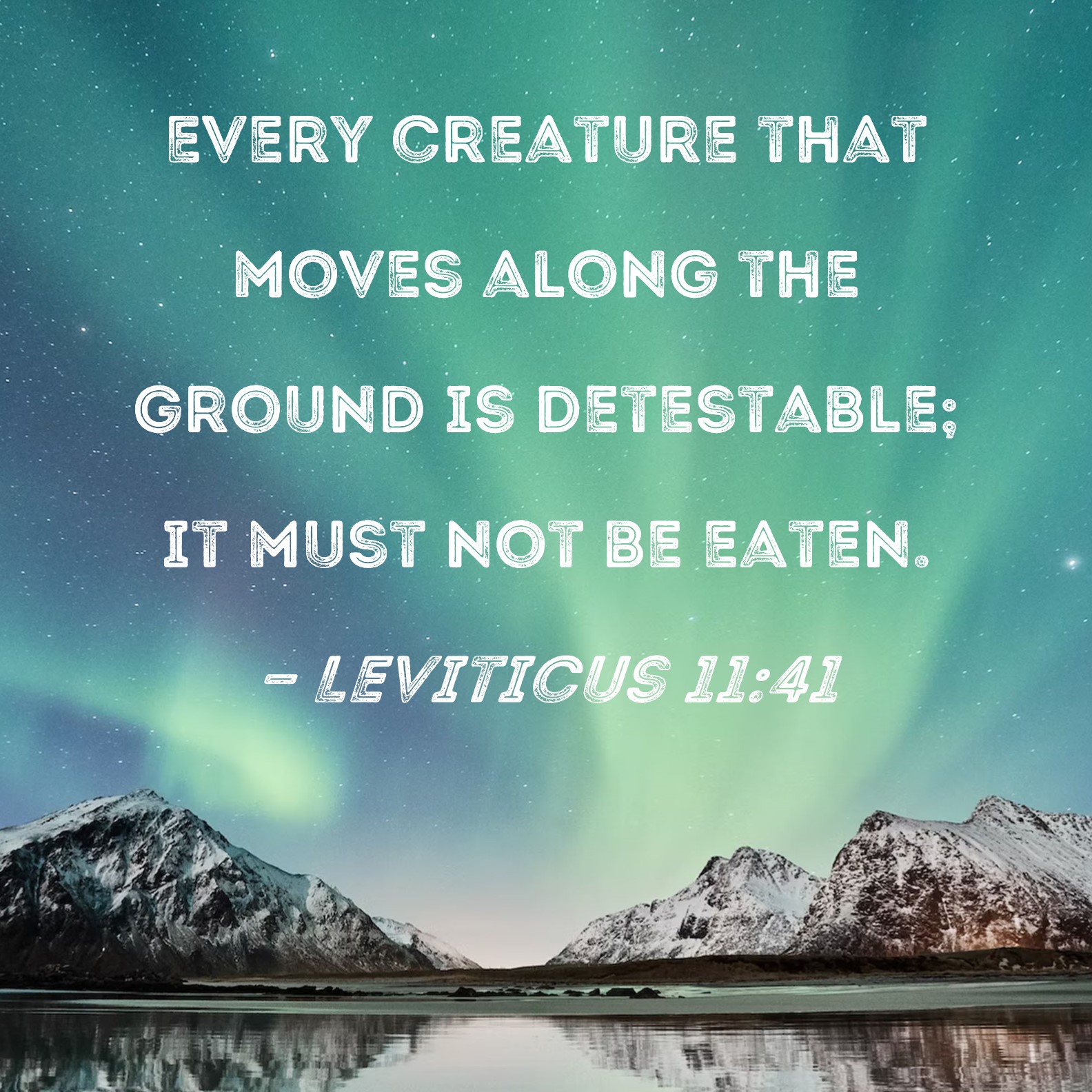 Leviticus 11 41 Every Creature That Moves Along The Ground Is 