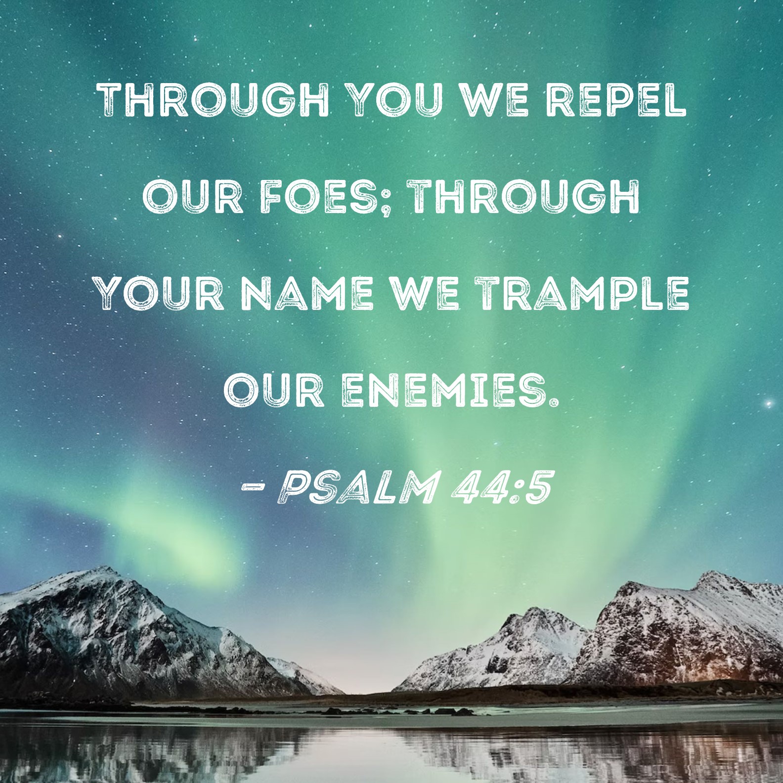 Psalm 44:5 Through You we repel our foes; through Your name we trample ...
