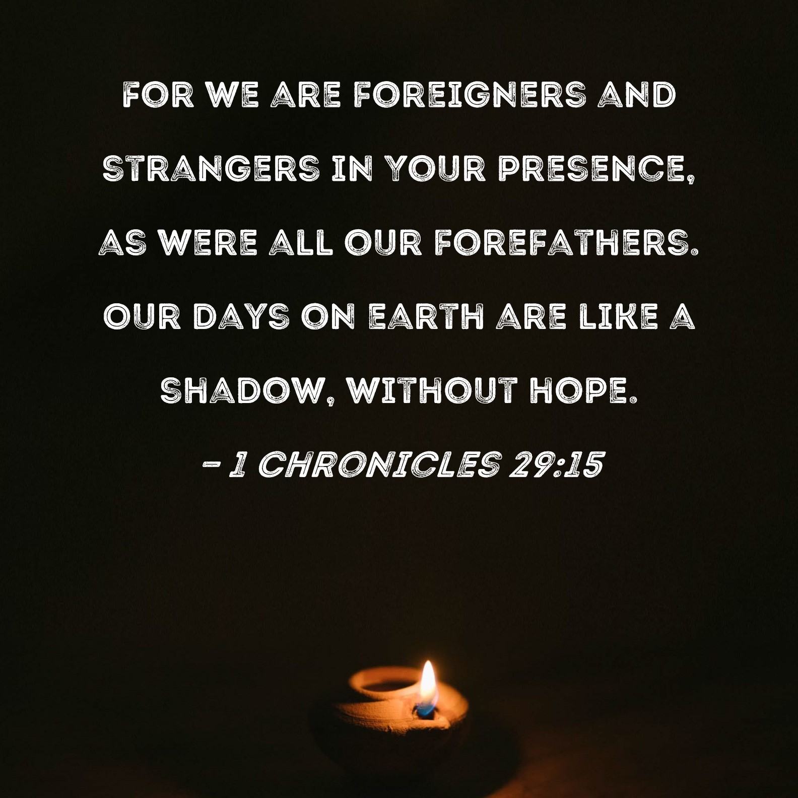 1 Chronicles 29 15 For We Are Foreigners And Strangers In Your Presence 