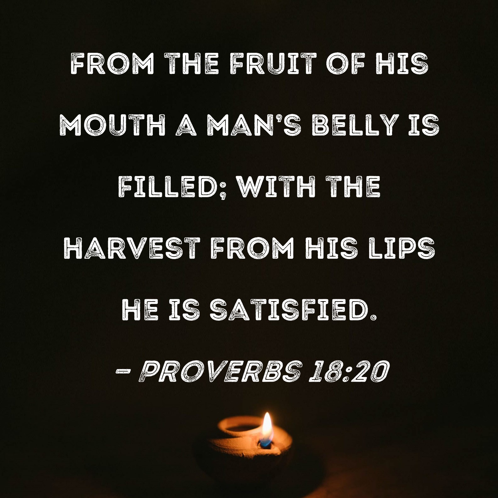 Proverbs 18 20 From The Fruit Of His Mouth A Man s Belly Is Filled 