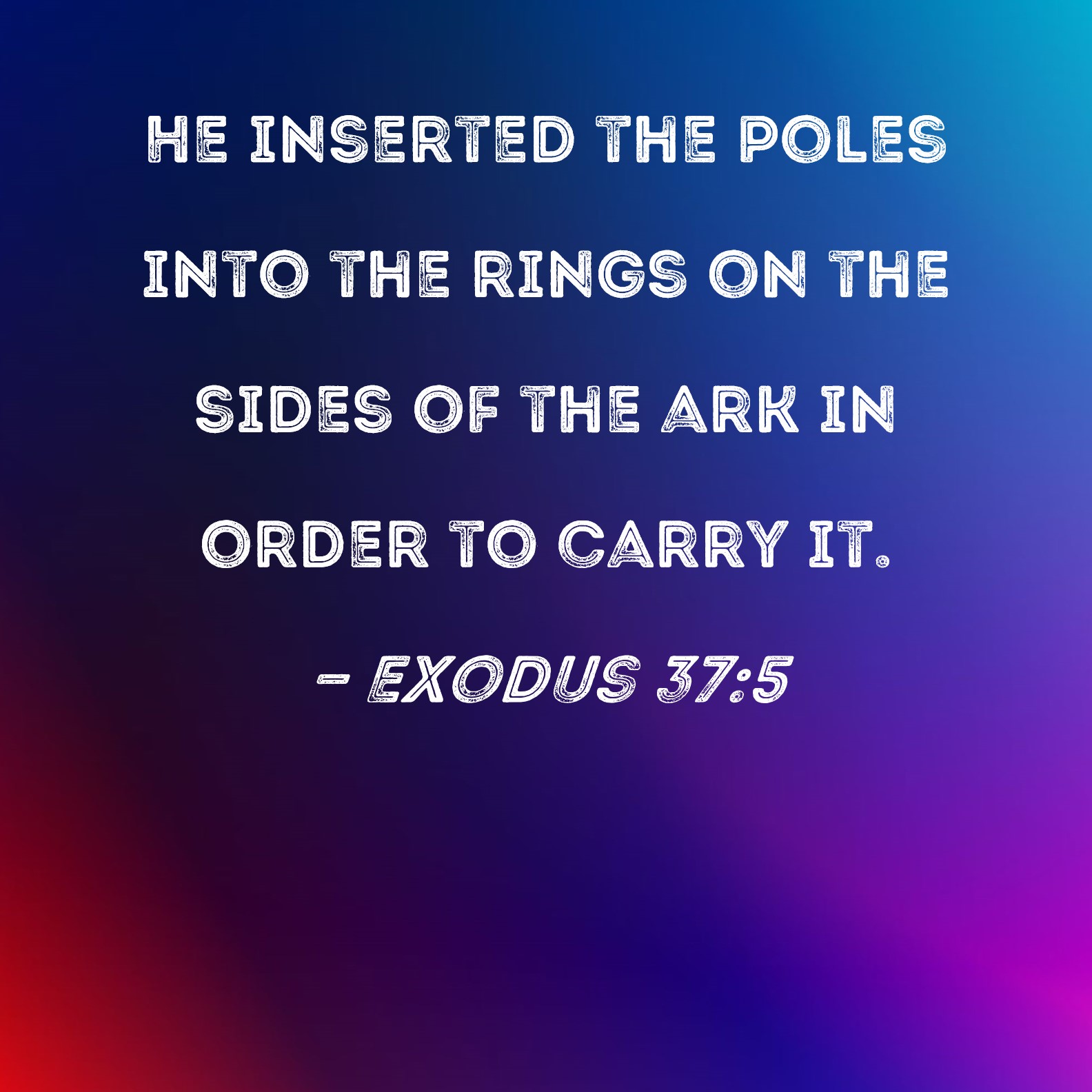 Exodus 375 He Inserted The Poles Into The Rings On The Sides Of The