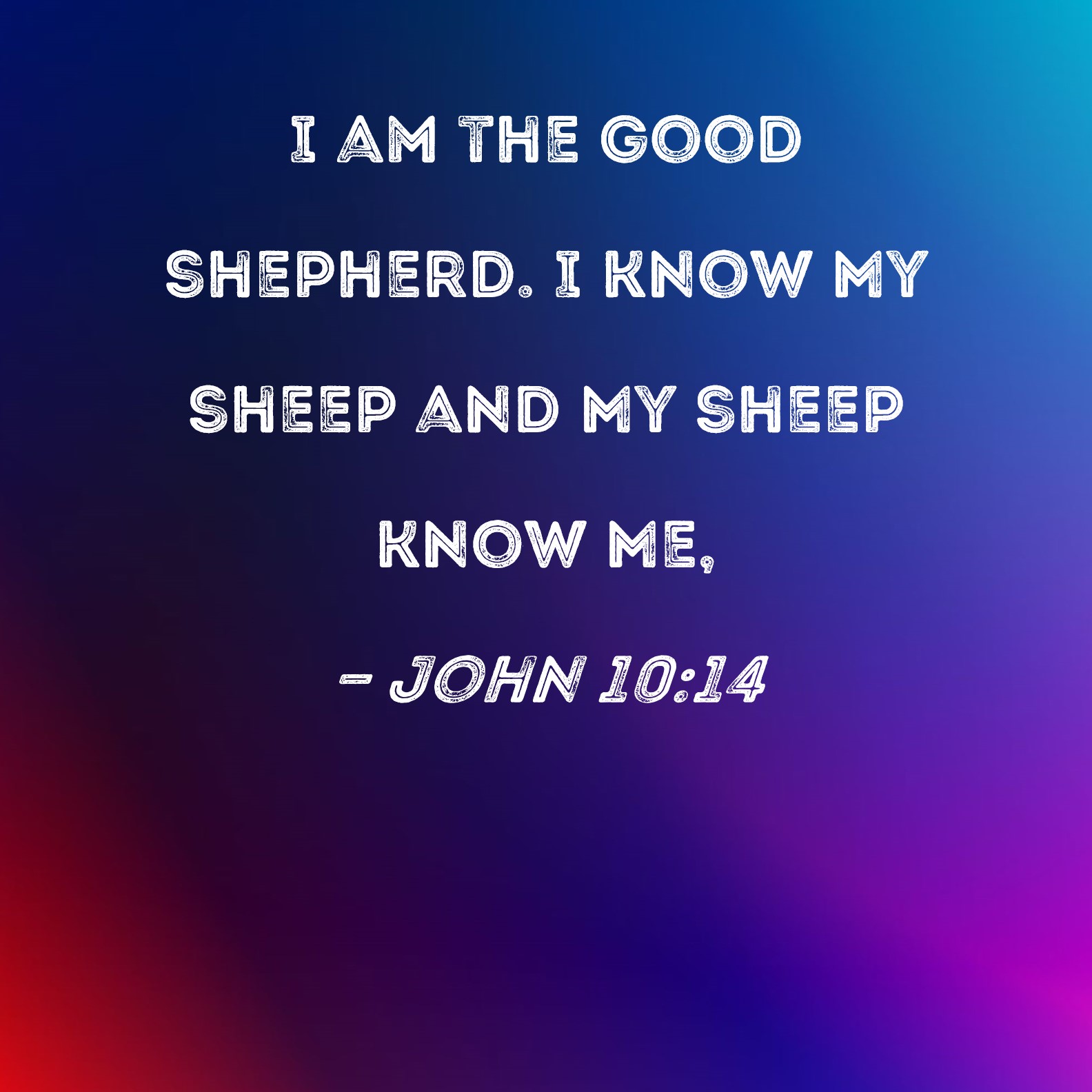 John 10 14 I Am The Good Shepherd I Know My Sheep And My Sheep Know Me 