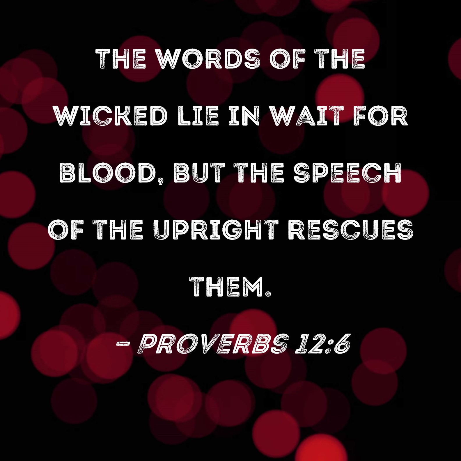 Proverbs 12 6 The Words Of The Wicked Lie In Wait For Blood But The 