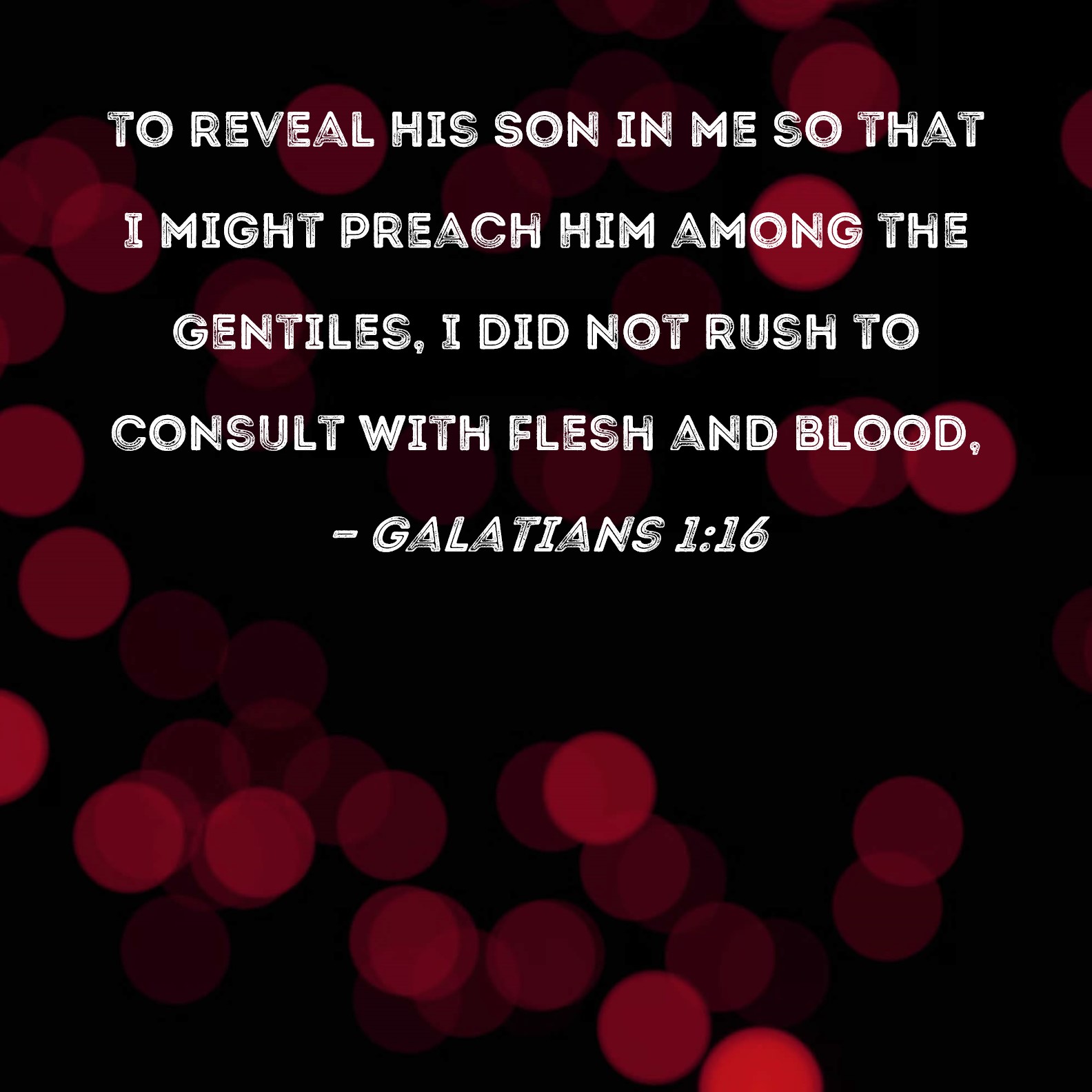 Galatians 1 16 To Reveal His Son In Me So That I Might Preach Him Among The Gentiles I Did Not Rush To Consult With Flesh And Blood