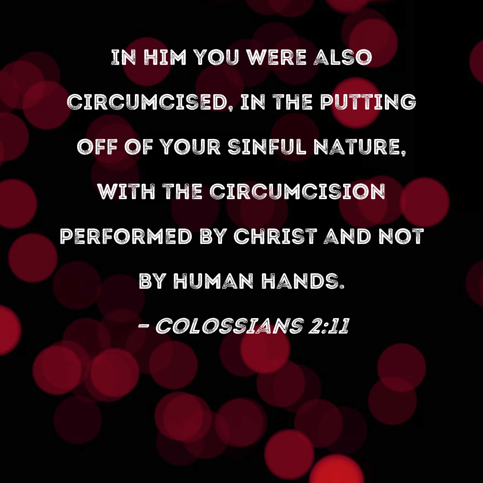 Colossians 2 11 In Him You Were Also Circumcised In The Putting Off Of Your Sinful Nature With