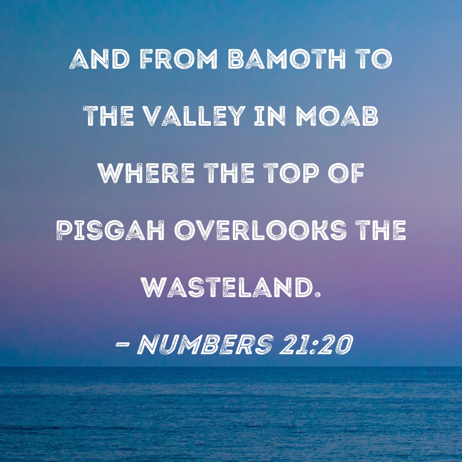 Numbers 21 20 And From Bamoth To The Valley In Moab Where The Top Of 