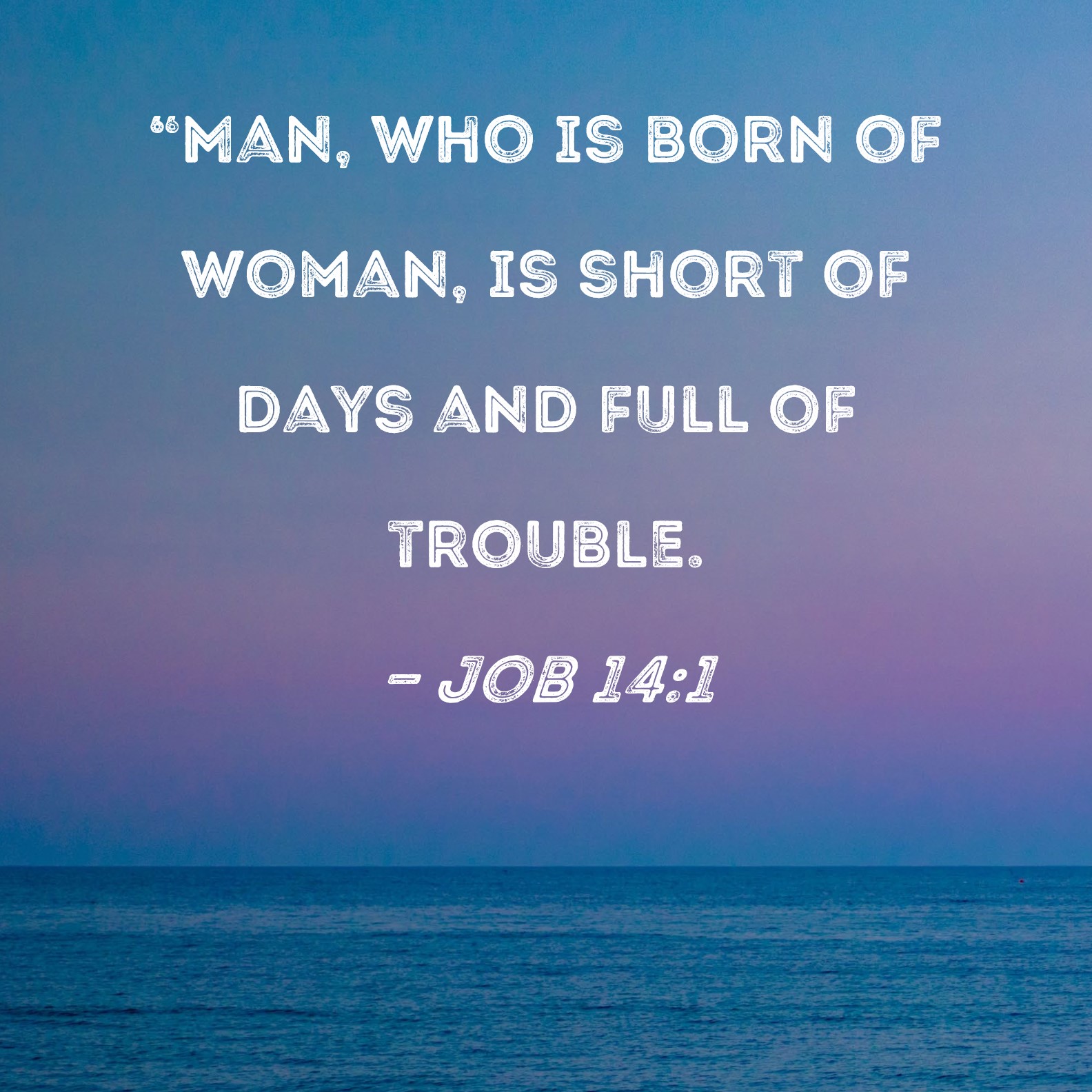 Job 14 1 Man Who Is Born Of Woman Is Short Of Days And Full Of Trouble 