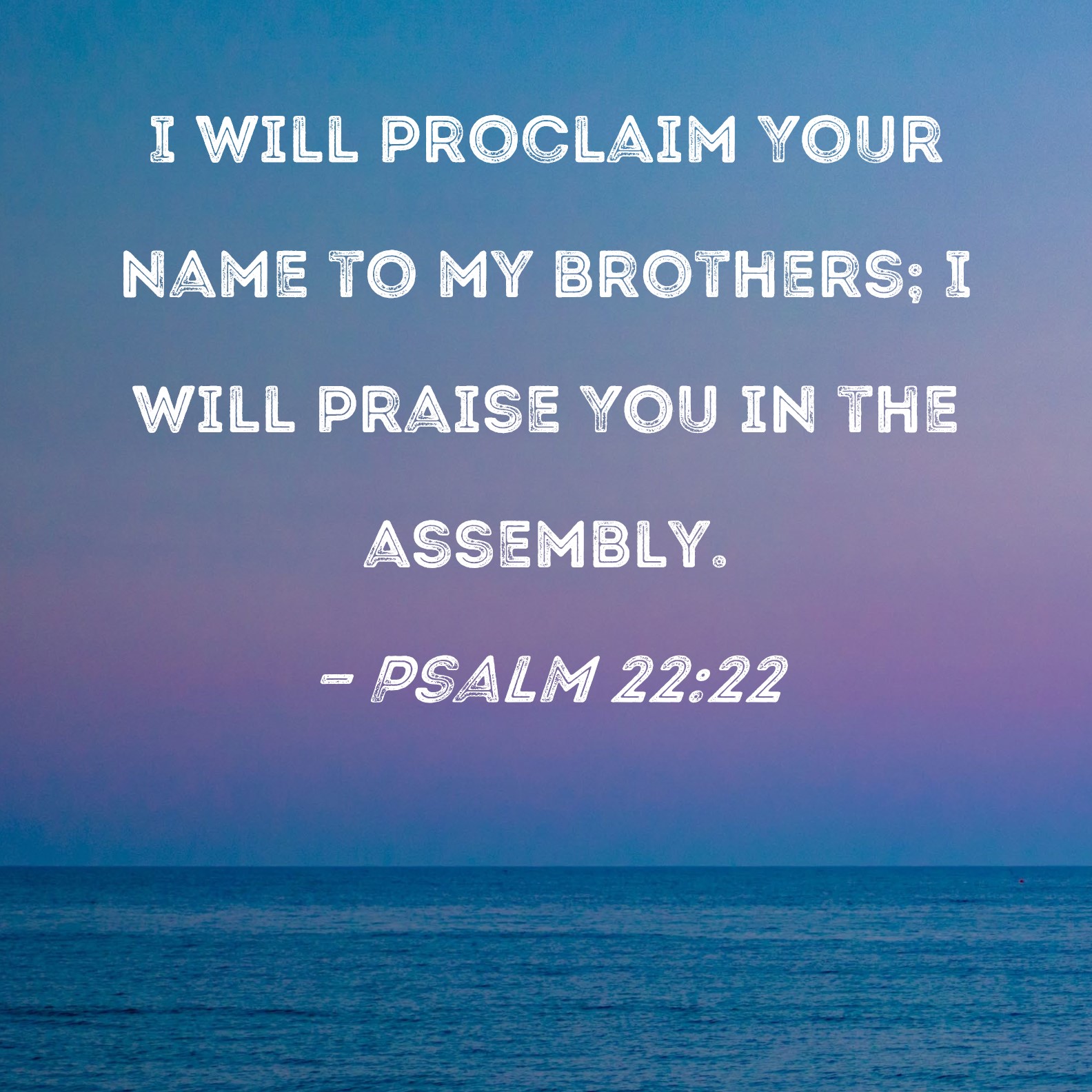 Psalm 22 22 I Will Proclaim Your Name To My Brothers I Will Praise You 