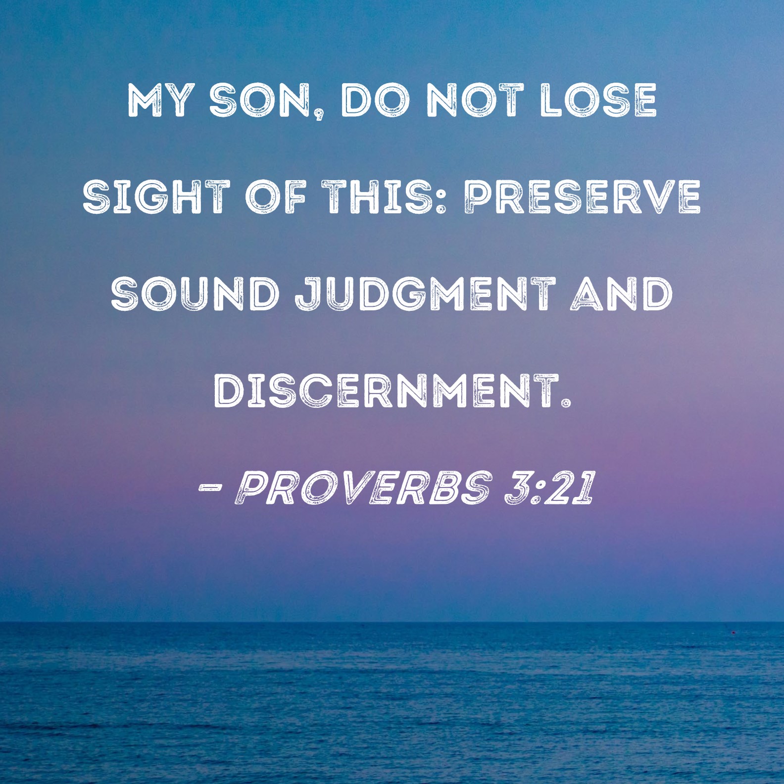 Proverbs 3 21 My Son Do Not Lose Sight Of This Preserve Sound 