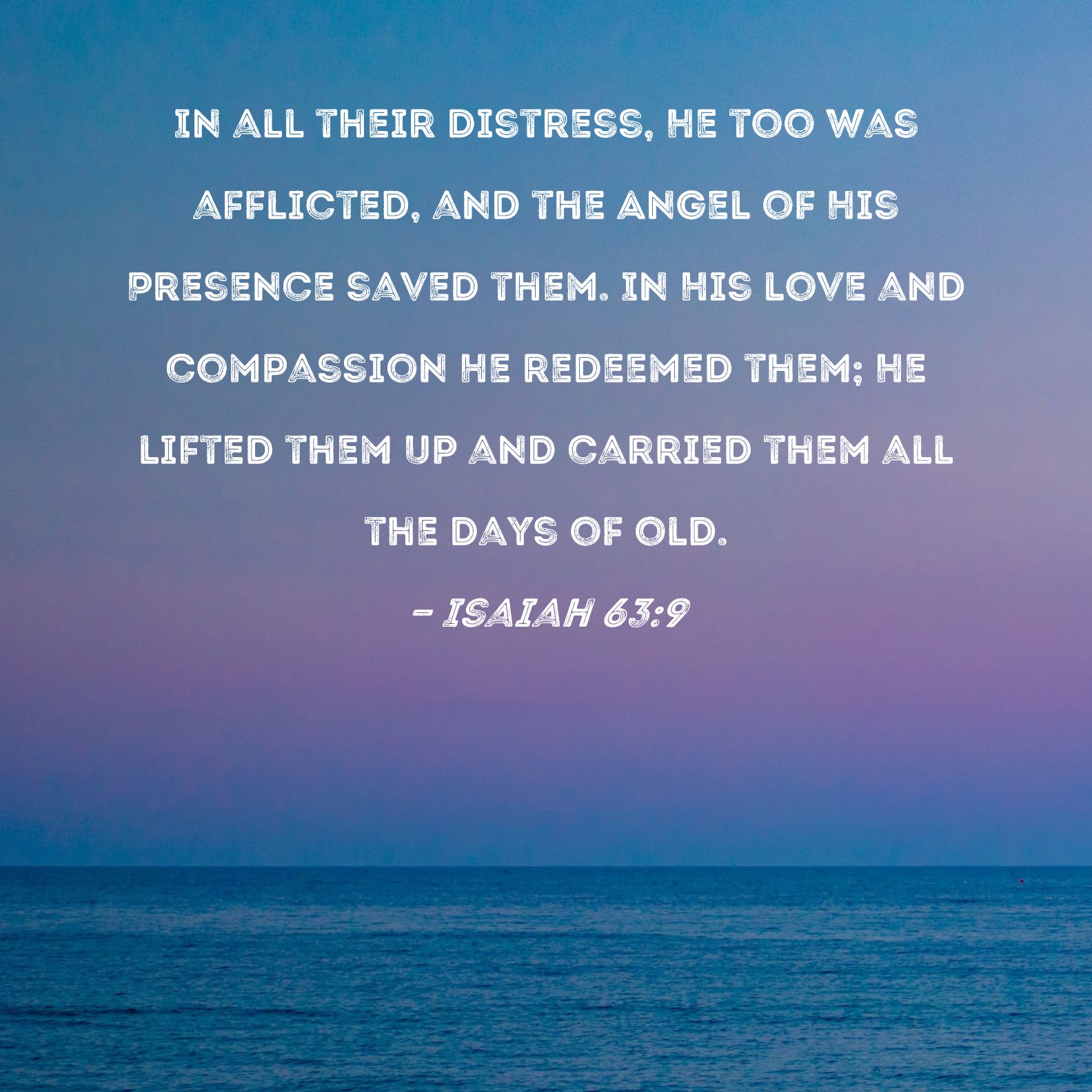 Isaiah 63 9 In All Their Distress He Too Was Afflicted And The Angel 