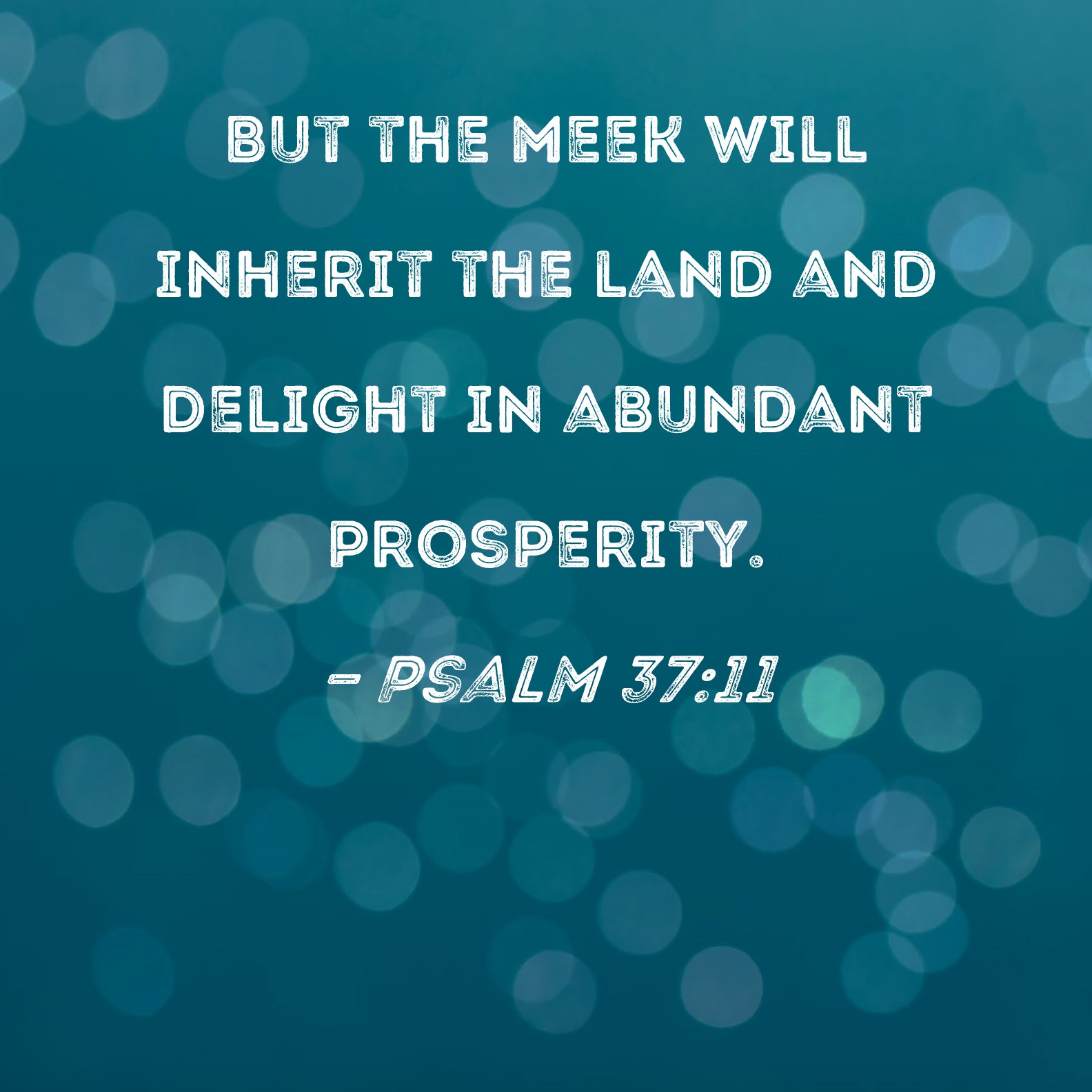 Psalm 37 11 But The Meek Will Inherit The Land And Delight In Abundant 