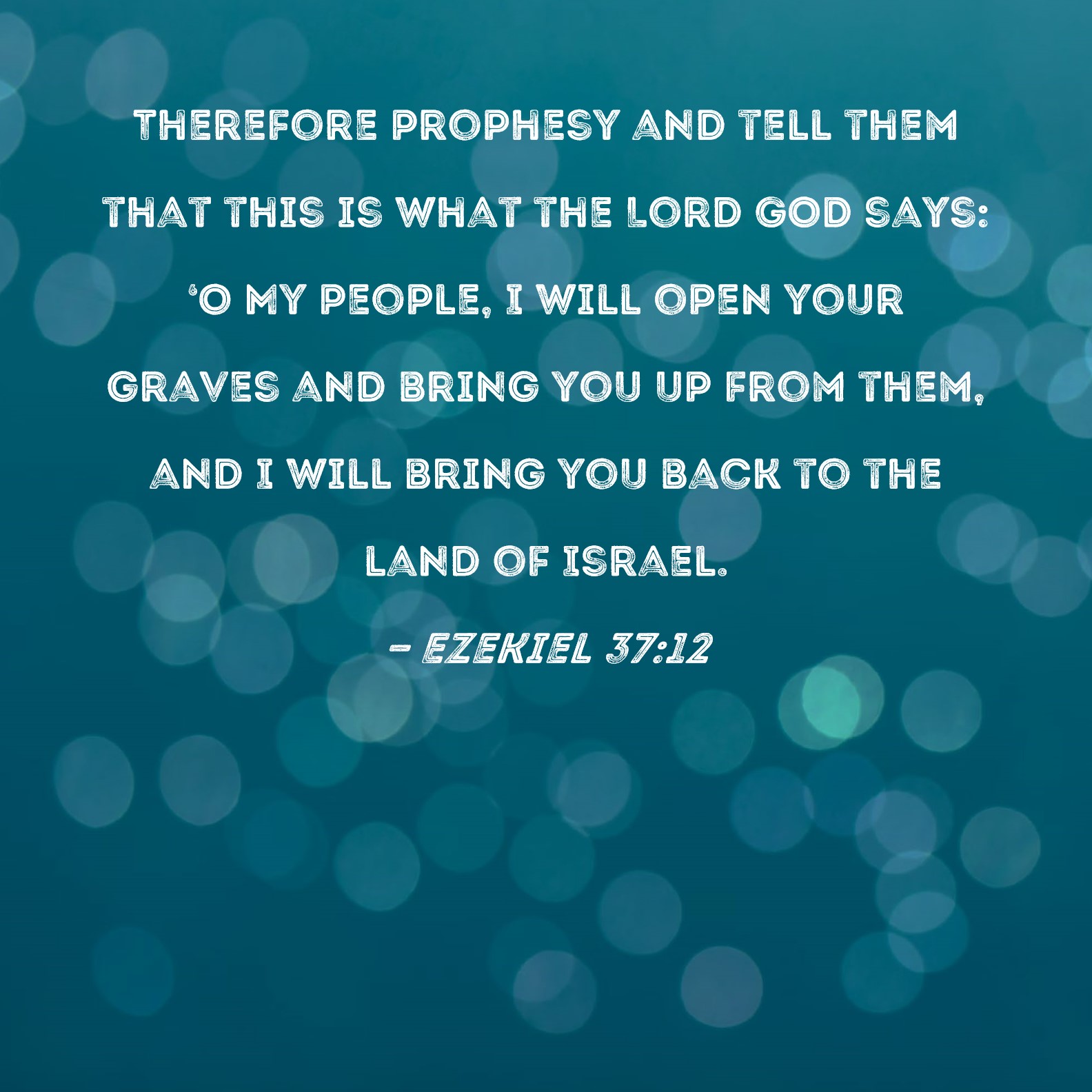 Ezekiel 37 12 Therefore Prophesy And Tell Them That This Is What The 