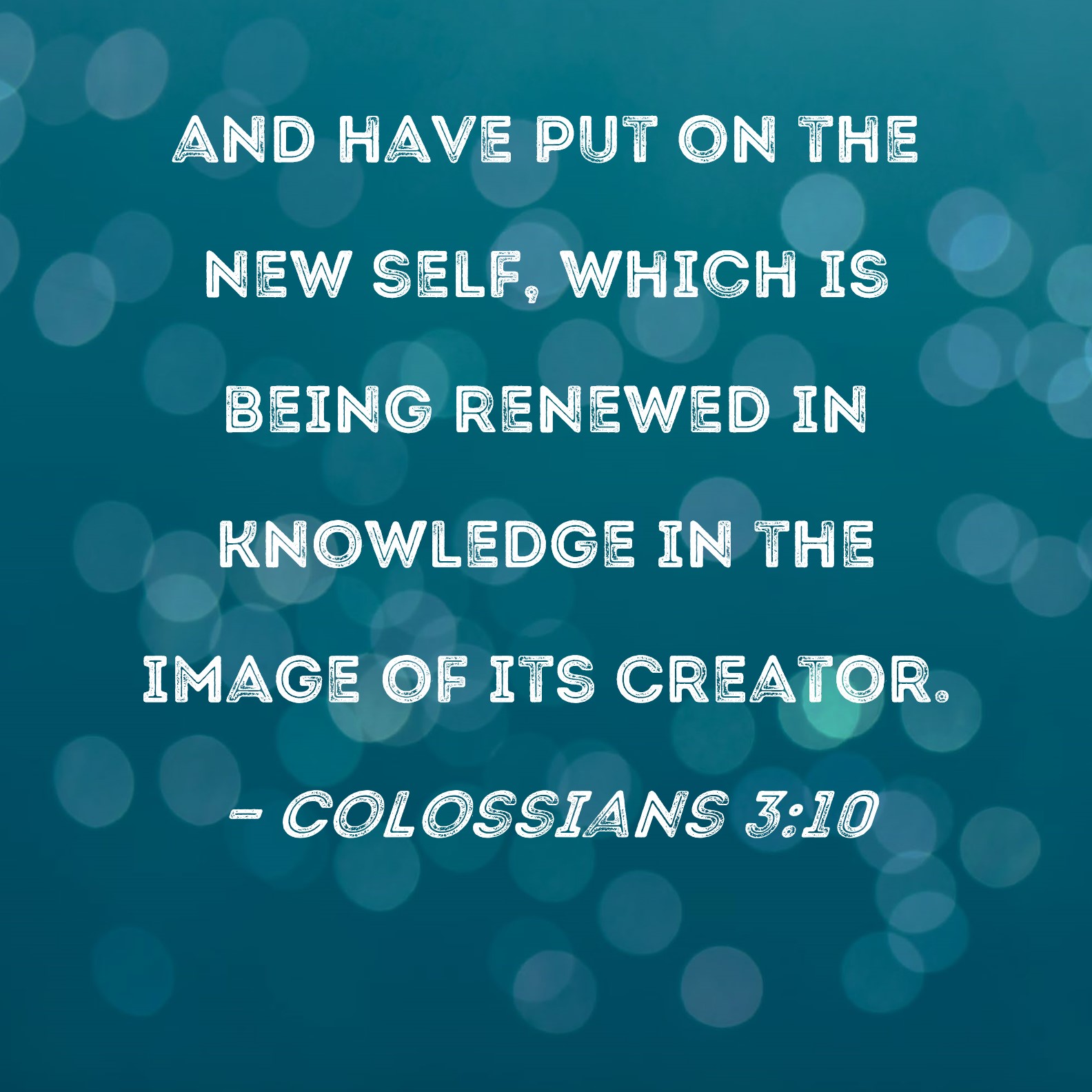 Colossians 3 10 And Have Put On The New Self Which Is Being Renewed In 