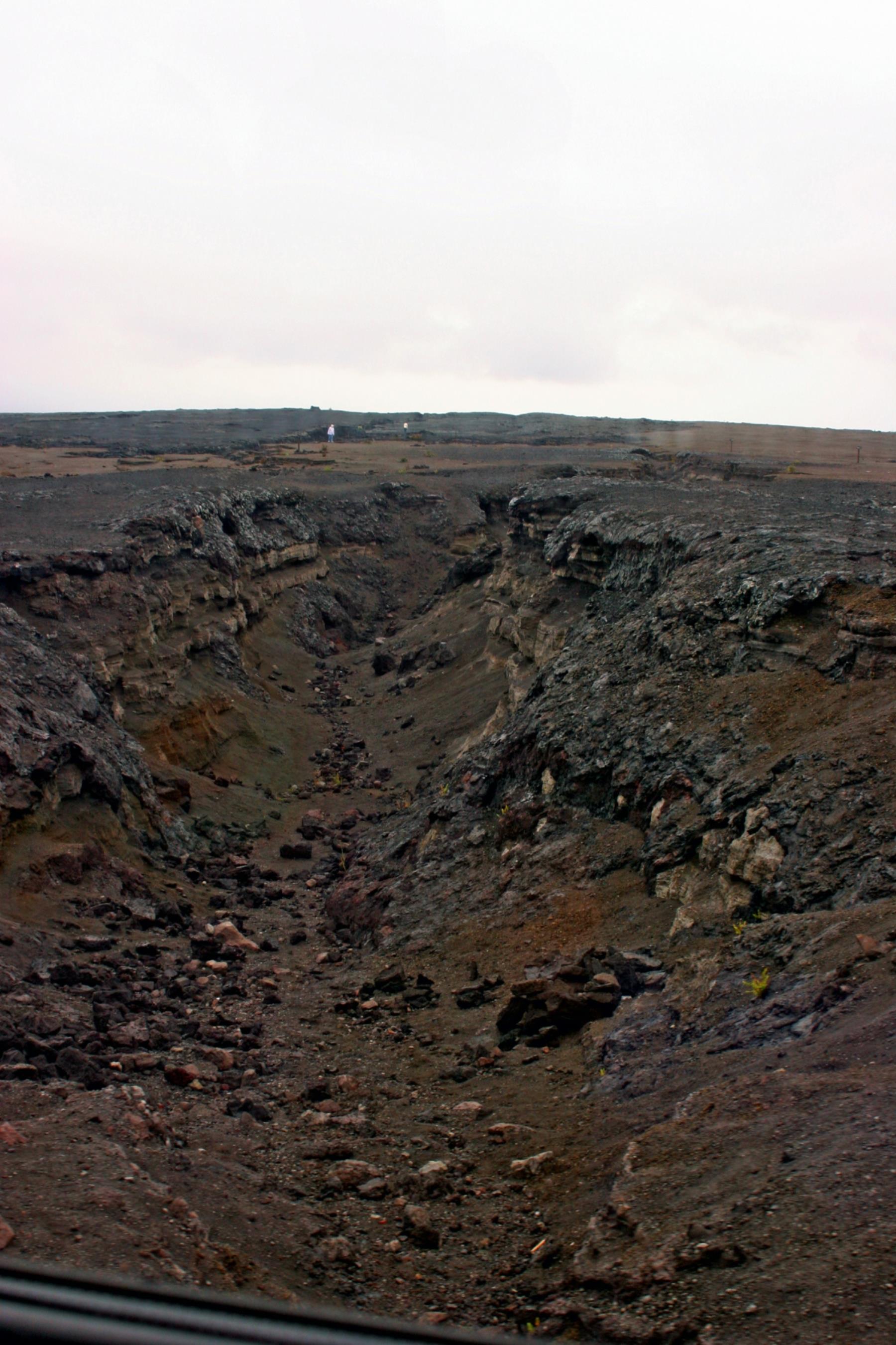 Fissure in earth from a volcano eruption